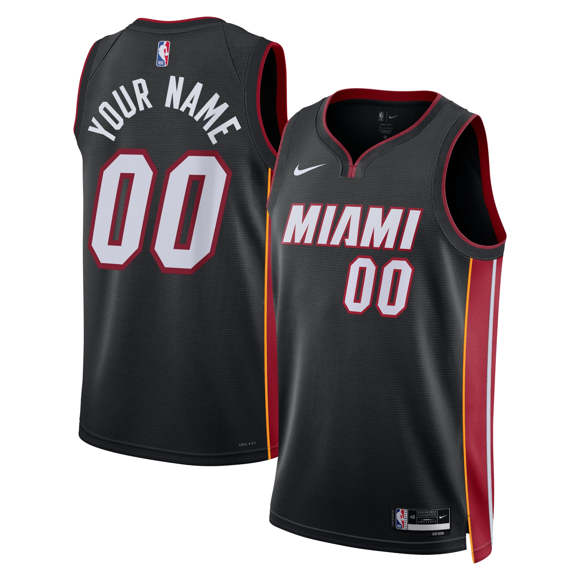 Miami Heat Black Icon Custom Jersey - Nike | Personalized