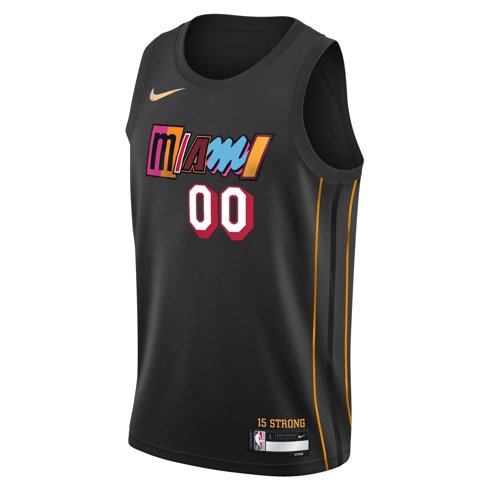 Alternative view of Miami Heat Black Jersey City - Nike Miami Heat Black Custom Jersey