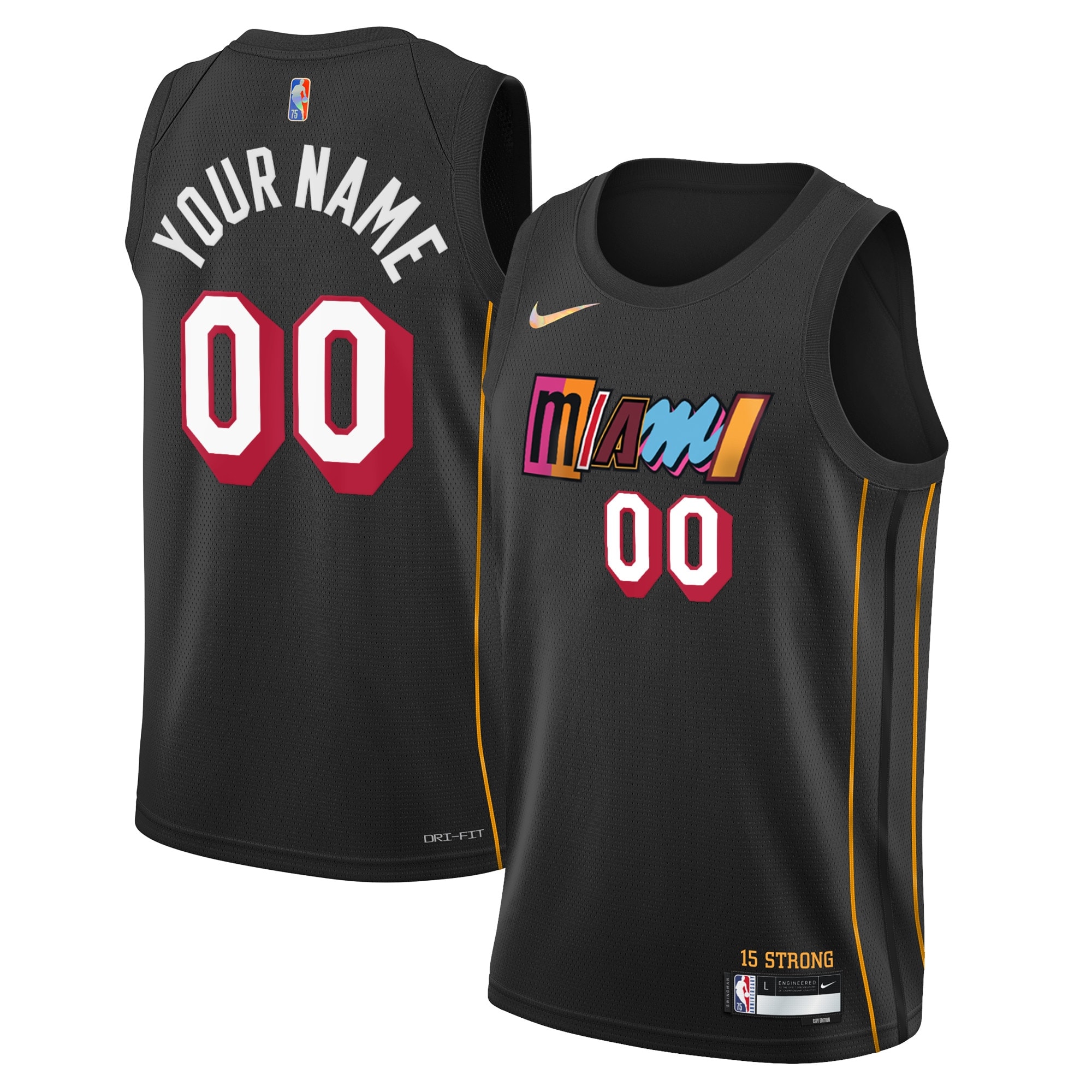Miami Heat Black Jersey City - Nike Miami Heat Black Custom Jersey