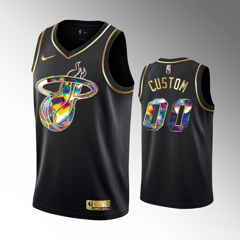 Miami Heat Diamond Jersey - Nike Miami Heat Custom Black Diamond