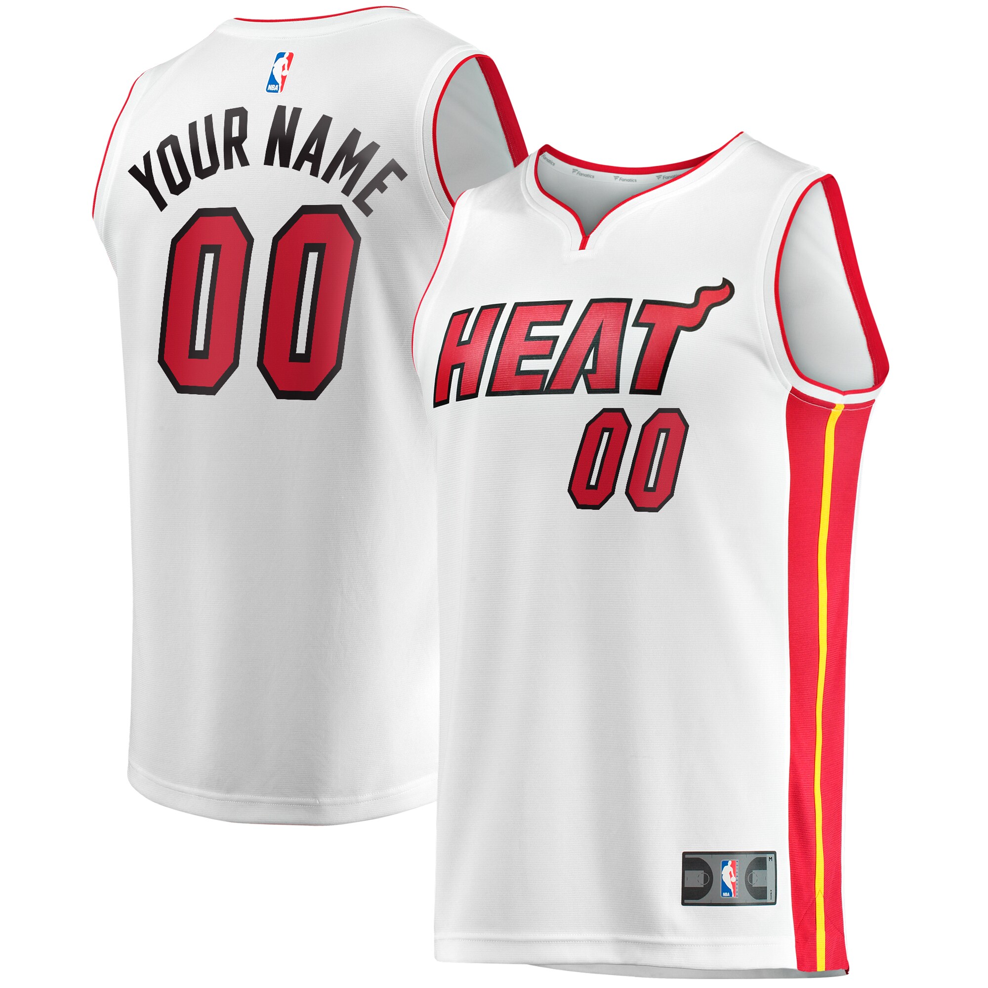 Miami Heat Fanatics Fast Break Custom Jersey - Association Edition - White