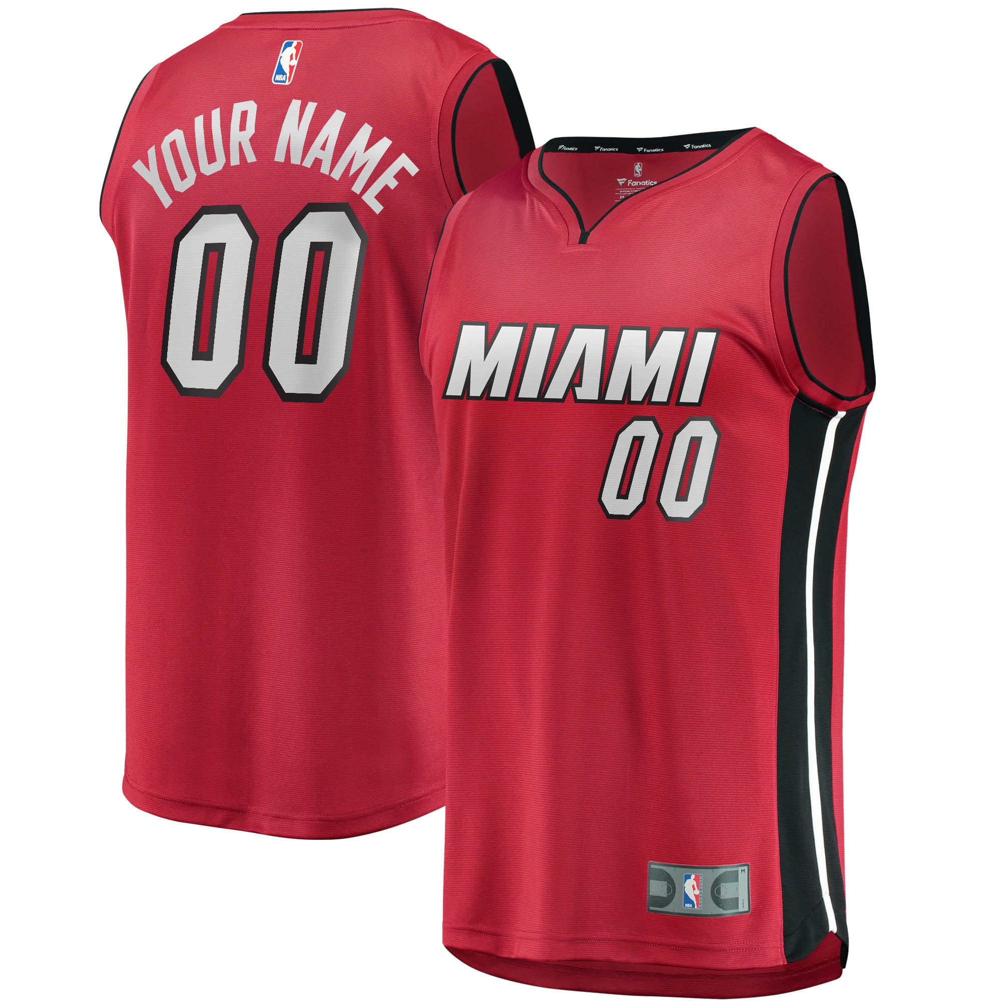 Miami Heat Fanatics Youth Fast Break Custom Jersey Red - Statement Edition