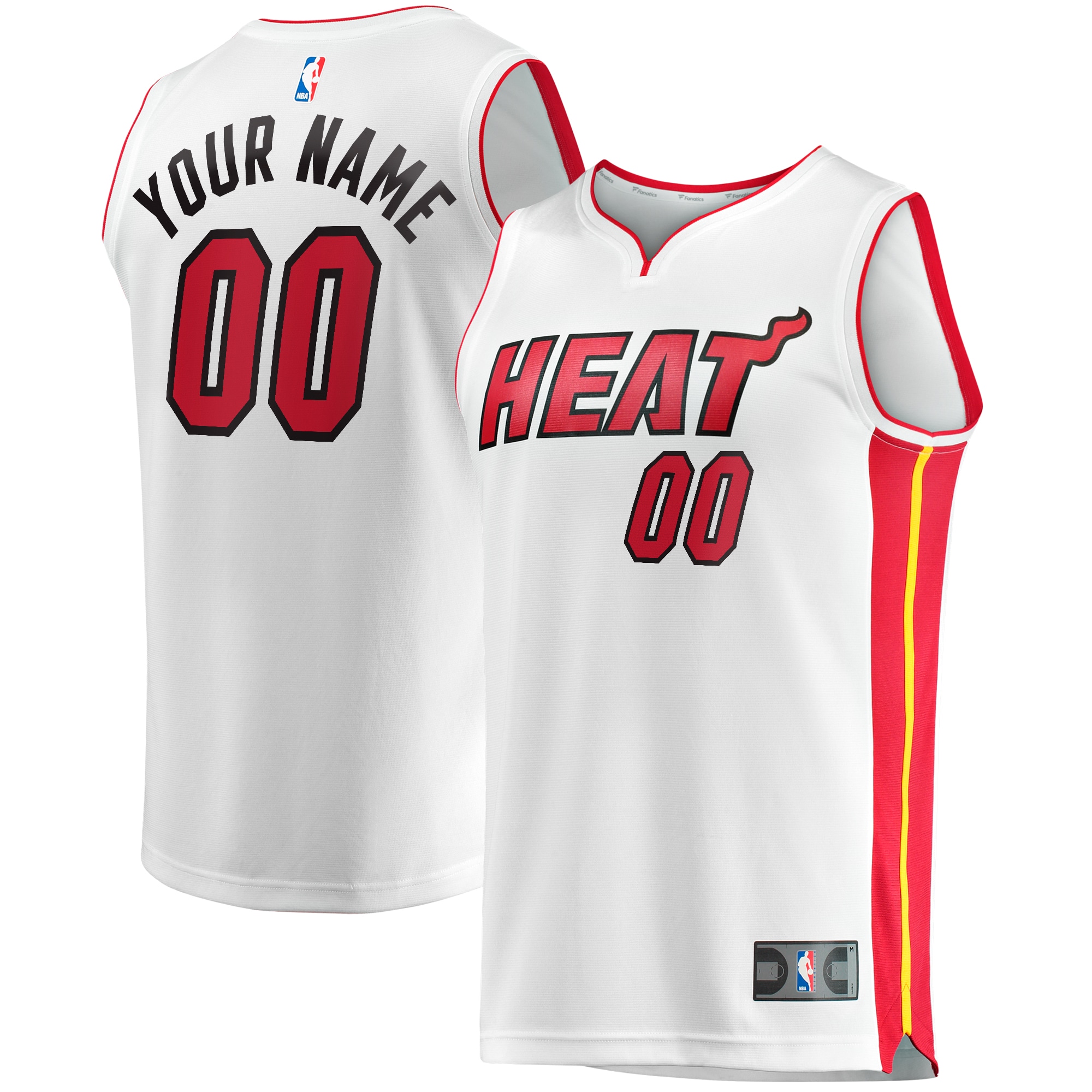 Miami Heat Fanatics Youth Fast Break Custom Jersey - White - Association Edition