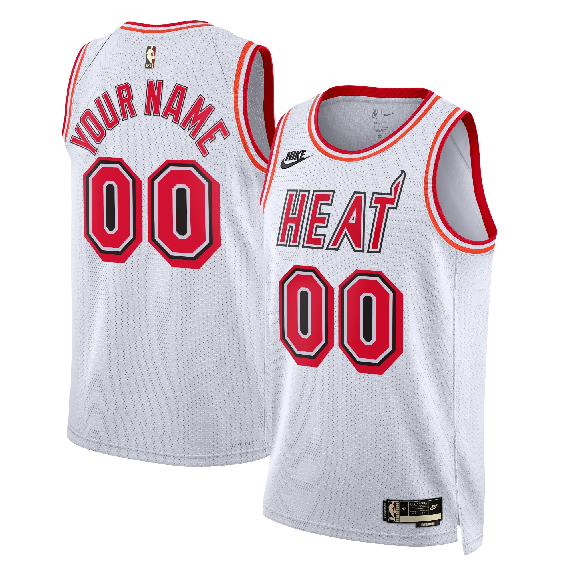 Miami Heat White Custom Jersey - Nike - Classic Edition