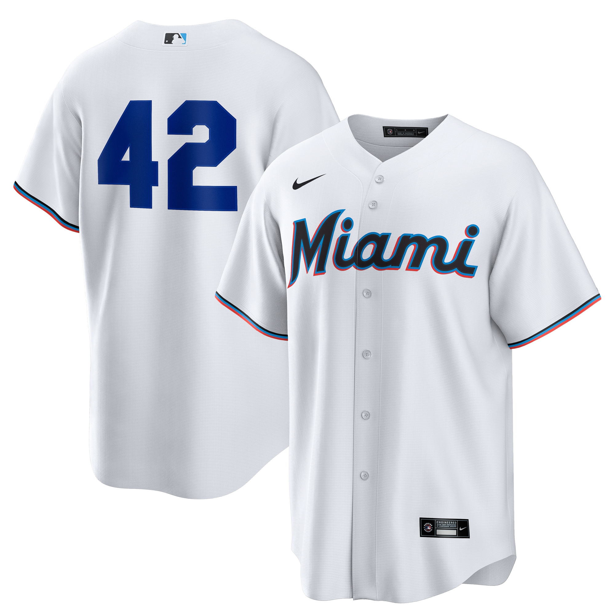 Miami Marlins Home 2025 Jackie Robinson Day Jersey - White