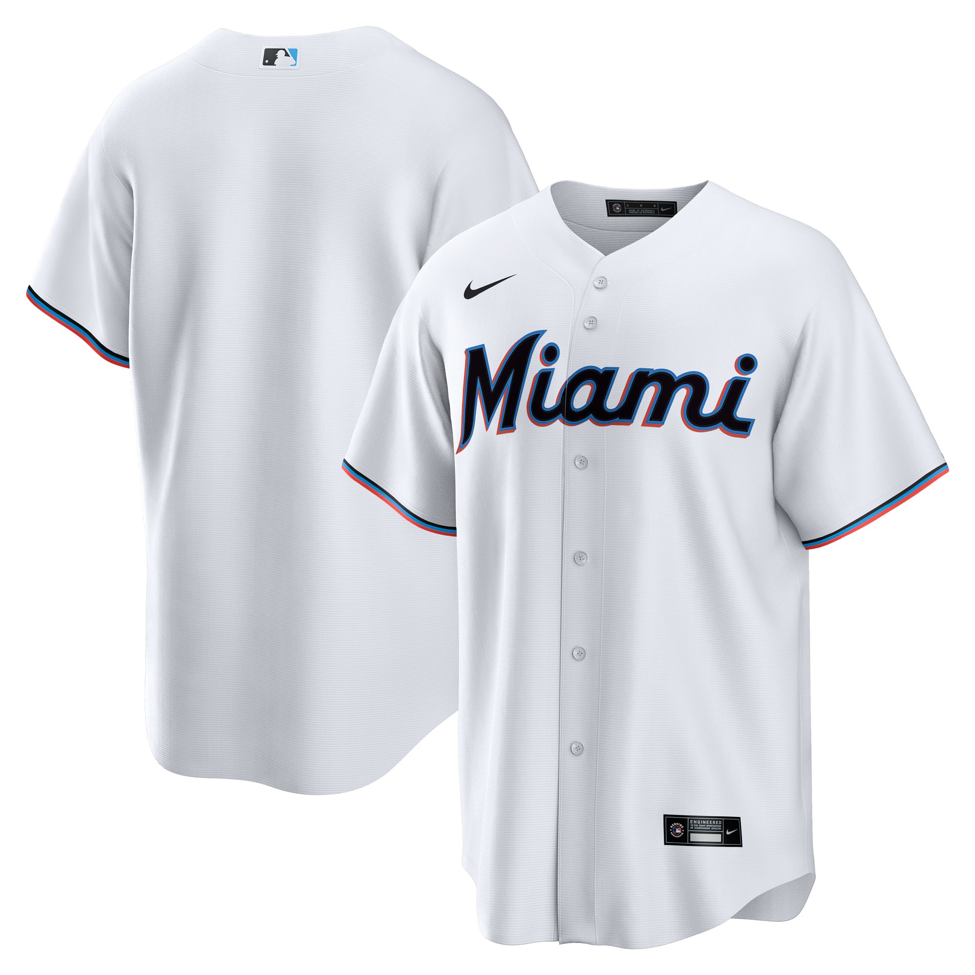 Miami Marlins Home Big & Tall Jersey - White