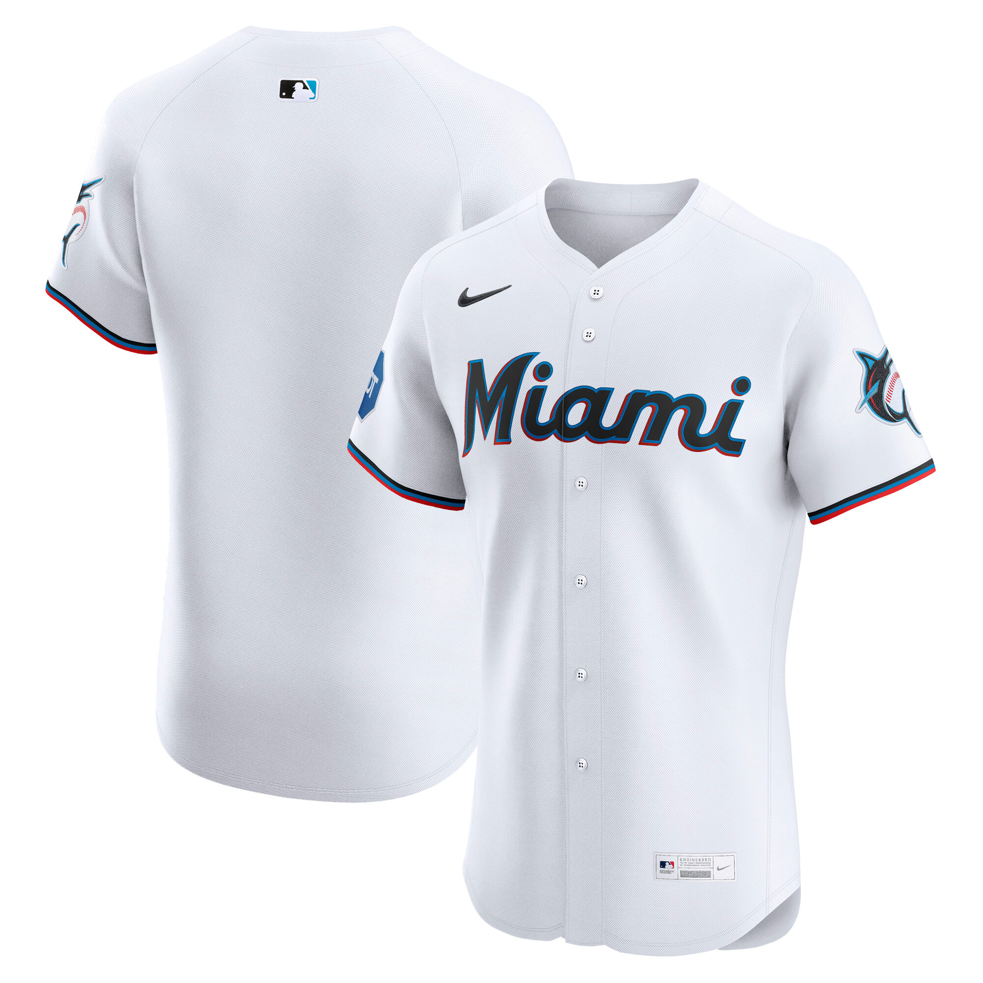 Miami Marlins Home Elite Jersey - White