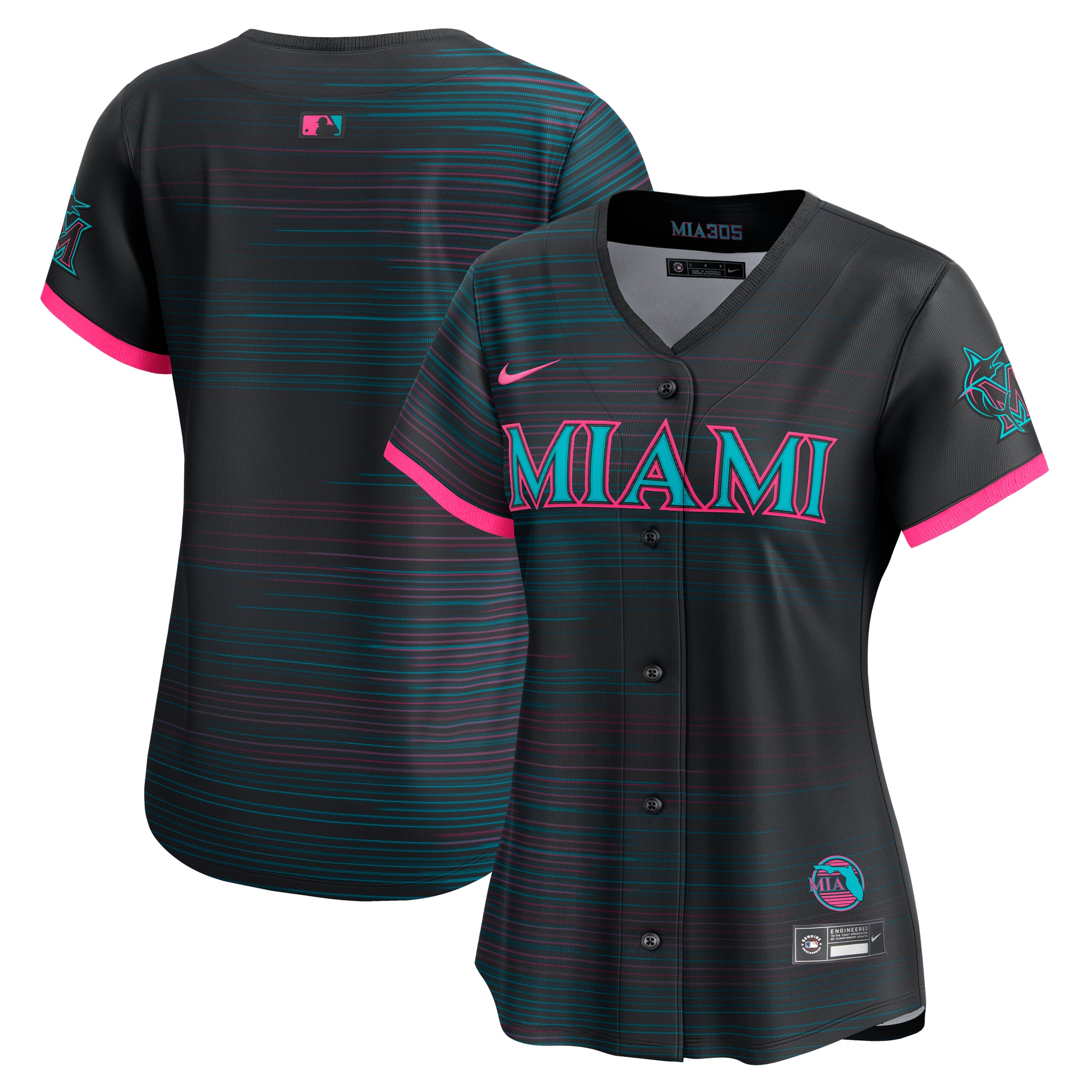 Miami Marlins Women's 2025 City Connect Limited Jersey - Black