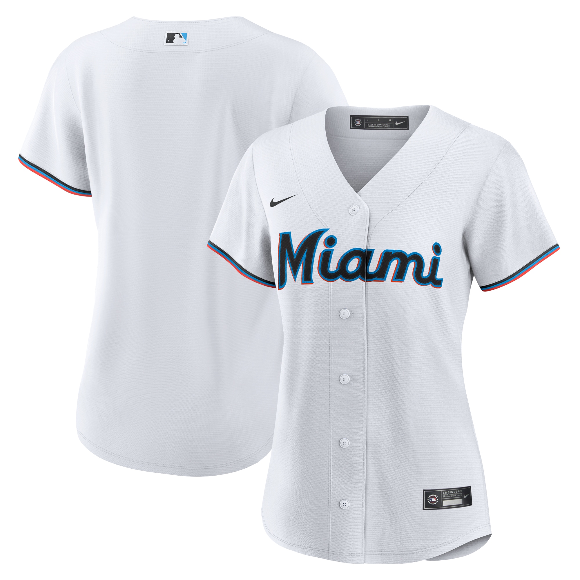 Miami Marlins Women's Team Jersey - White
