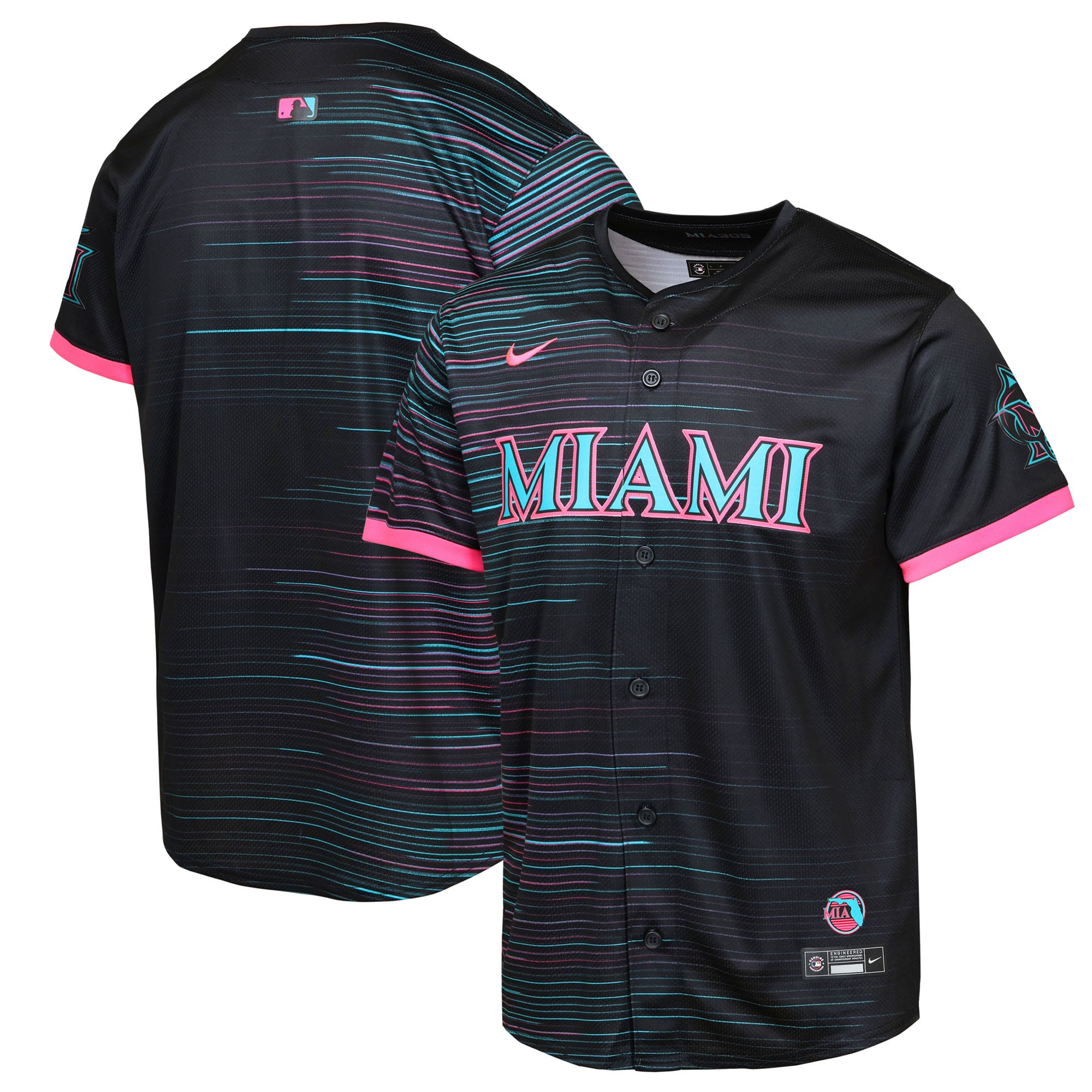 Miami Marlins Youth 2025 City Connect Limited Jersey - Black