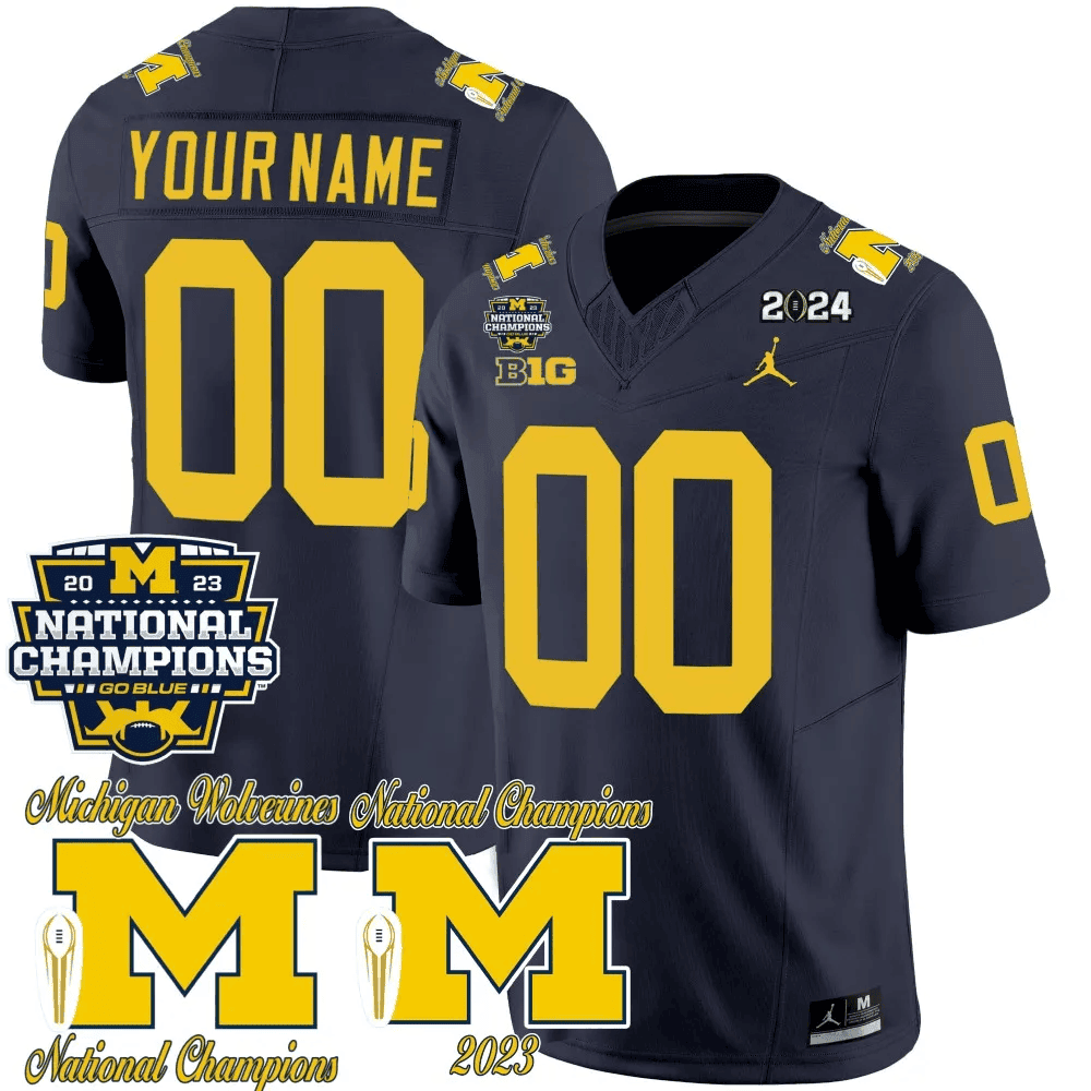 Alternative view of Michigan Wolverines 2024 Jersey - National Champs Edition