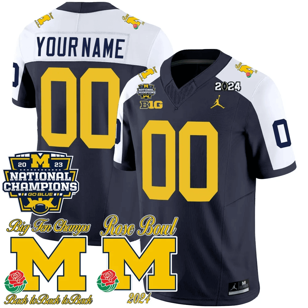 Michigan Wolverines Jersey - Michigan Wolverines 2024 Champions Navy