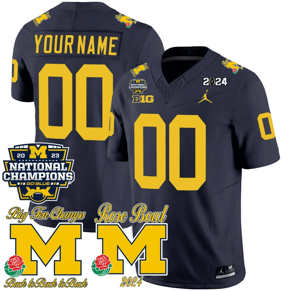 Alternative view of Michigan Wolverines Jersey - Michigan Wolverines 2024 Champions Navy
