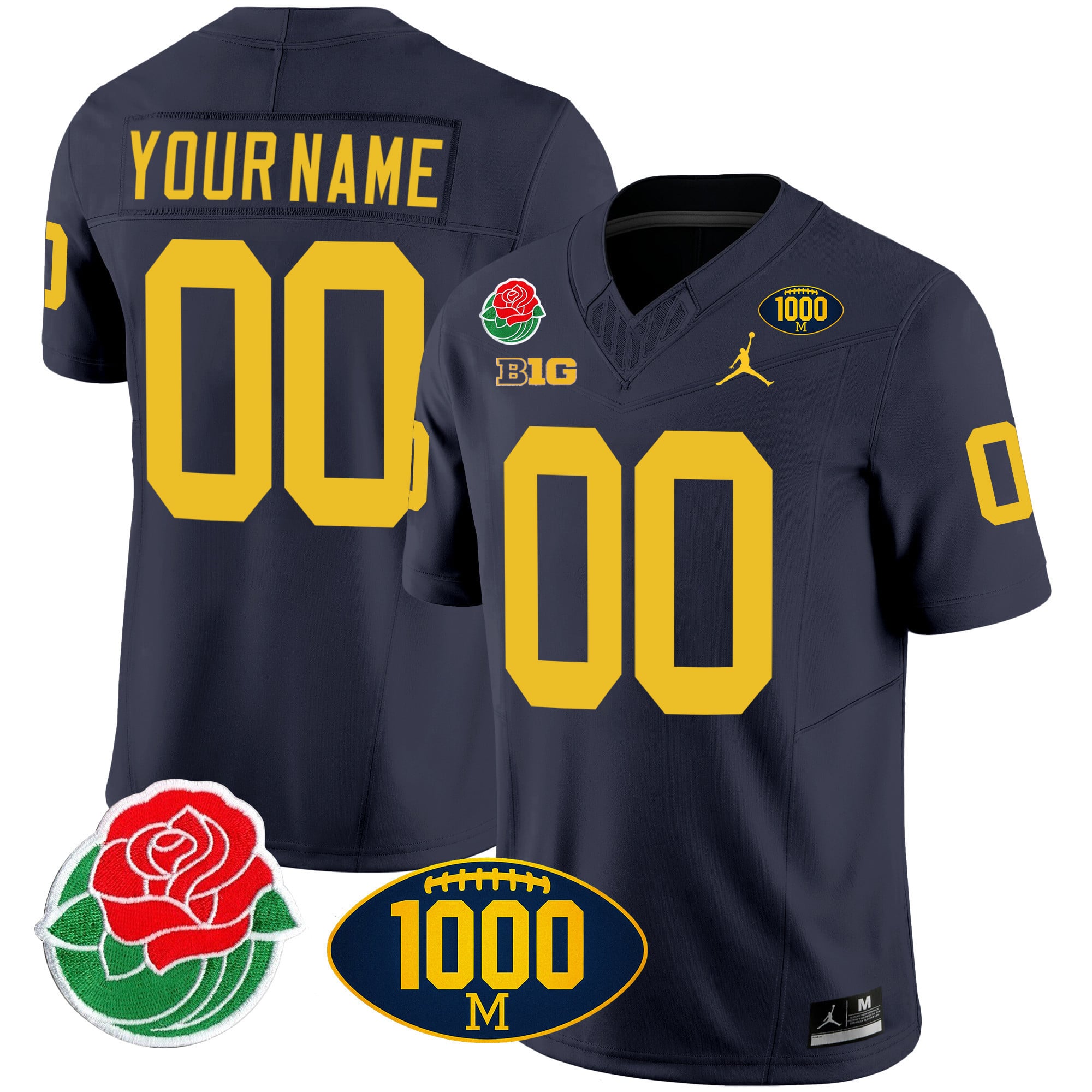 Alternative view of Michigan Wolverines Navy Jersey - Michigan Wolverines Jordan Navy