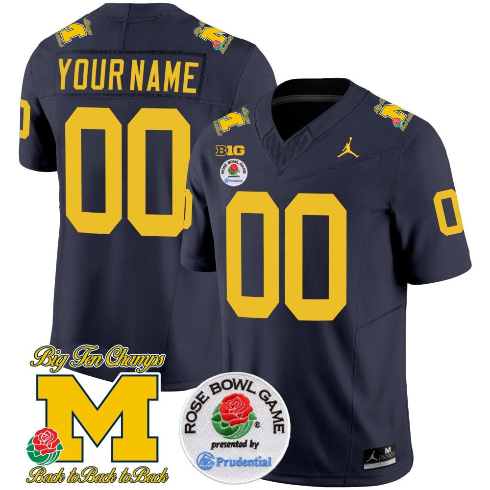 Alternative view of Michigan Wolverines Rose Bowl Jersey - Jordan - Yellow
