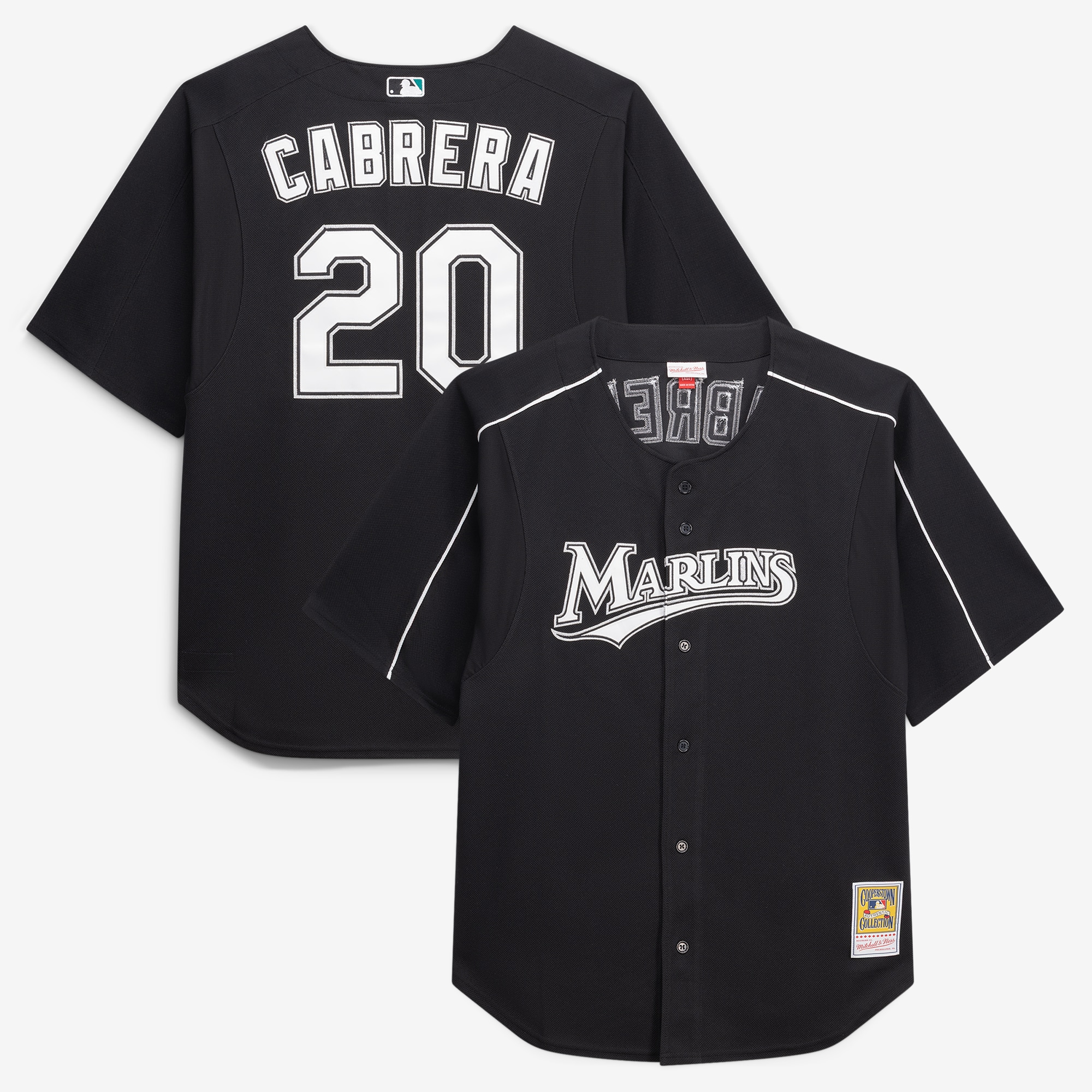 Miguel Cabrera Miami Marlins Big & Tall Cooperstown Mesh Batting Practice Jersey - Black