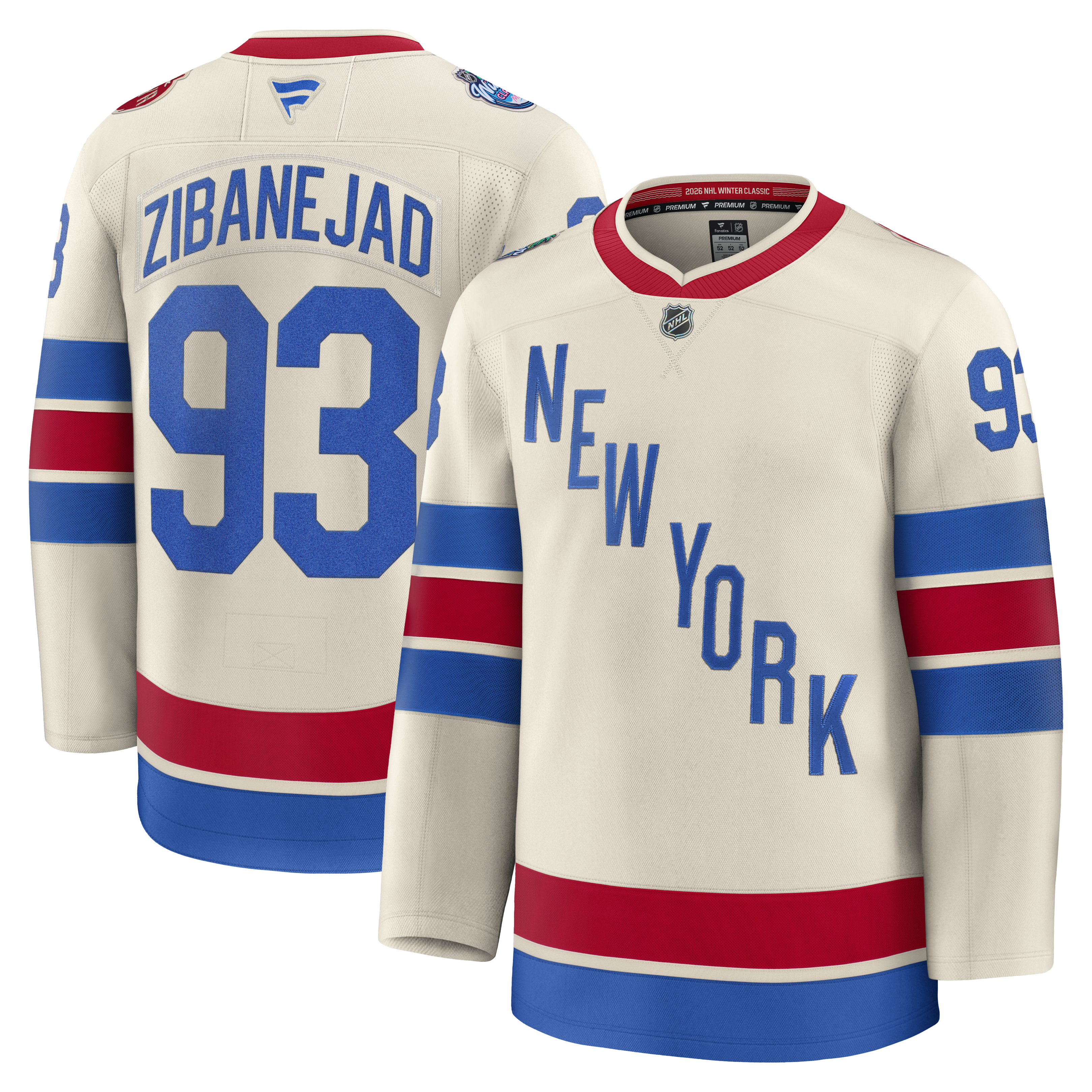 Mika Zibanejad New York Rangers Fanatics 2026 Winter Classic Premium Jersey - Beige