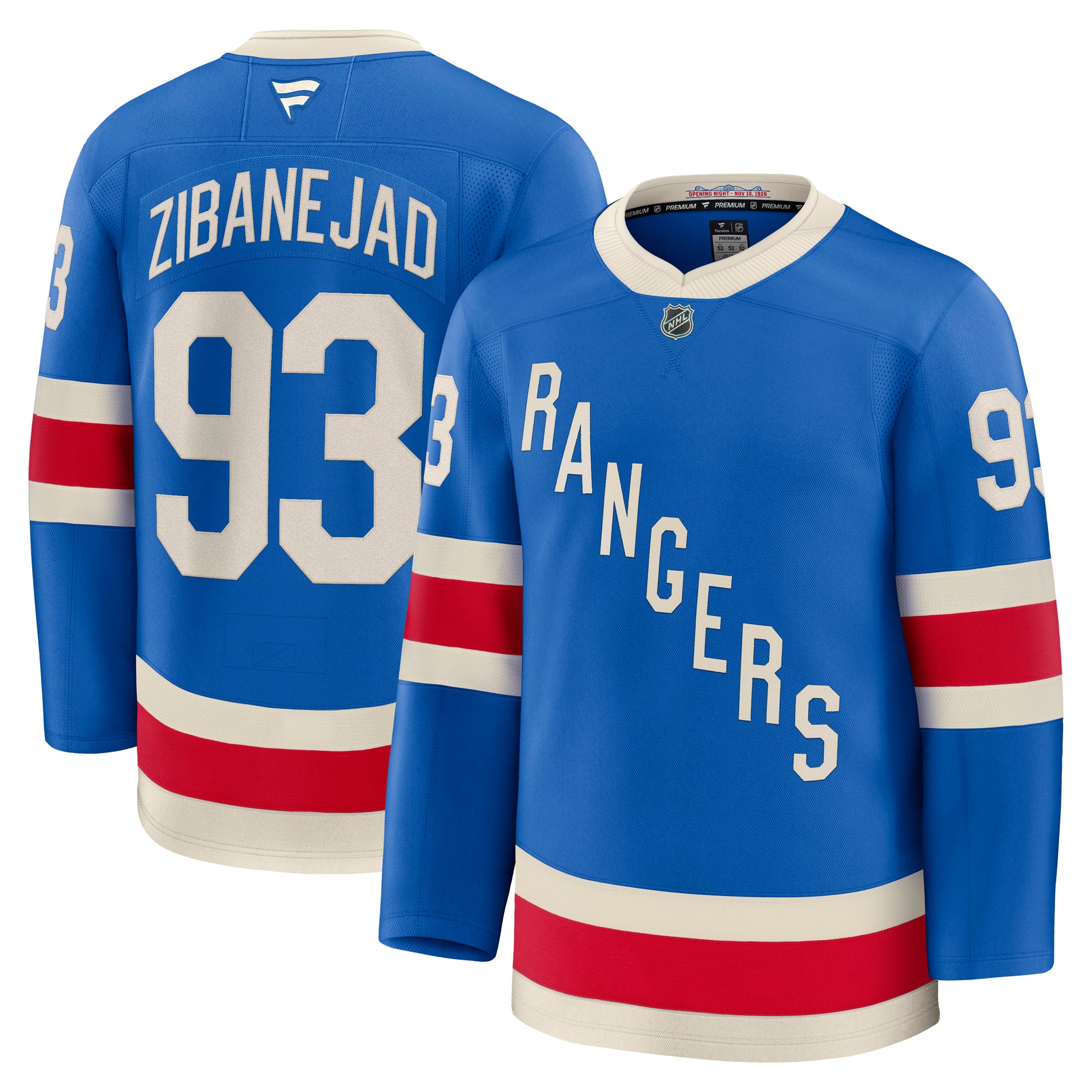 Mika Zibanejad New York Rangers Fanatics Centennial Premium Jersey - Blue
