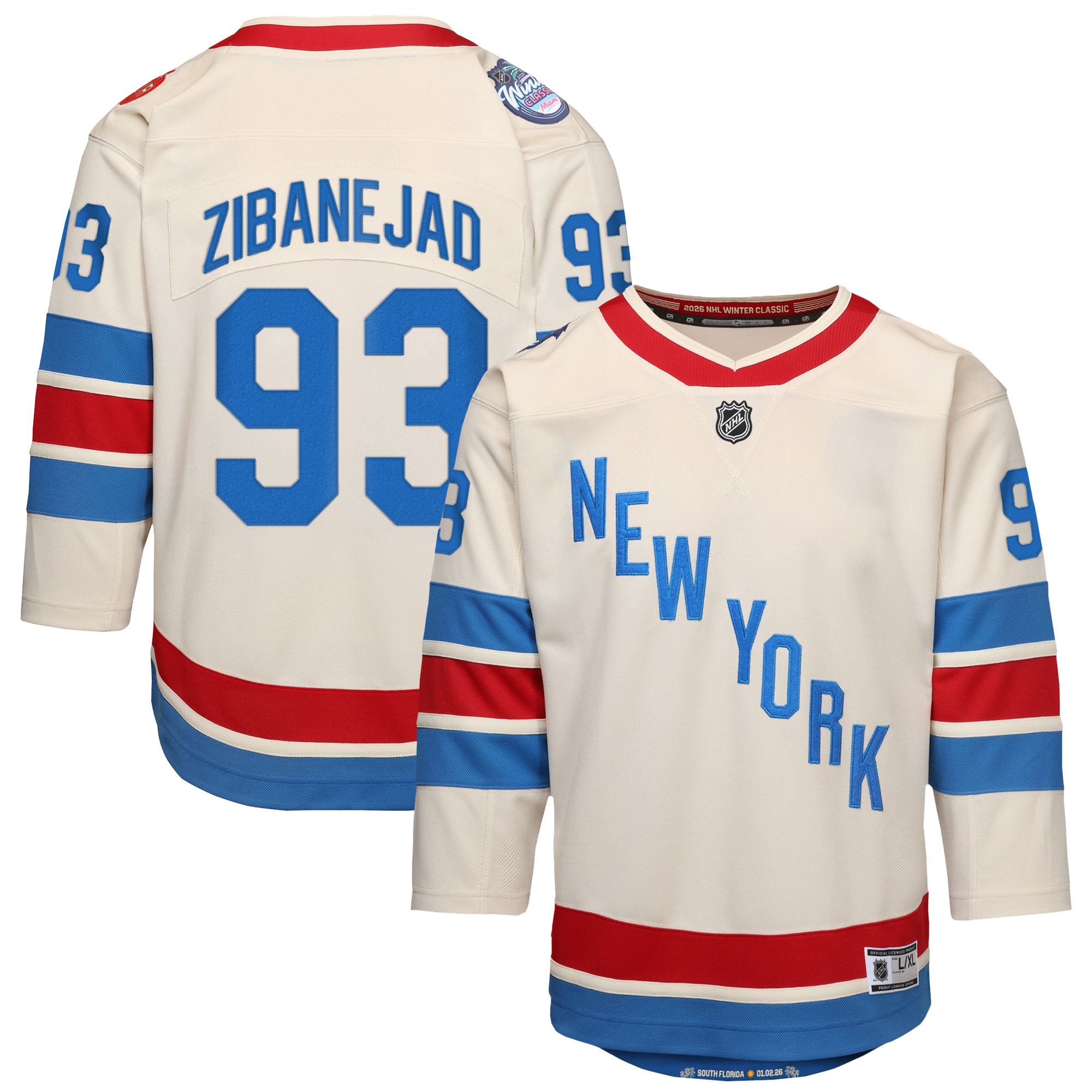 Mika Zibanejad New York Rangers Outerstuff Youth 2026 Winter Classic Premier Jersey - White