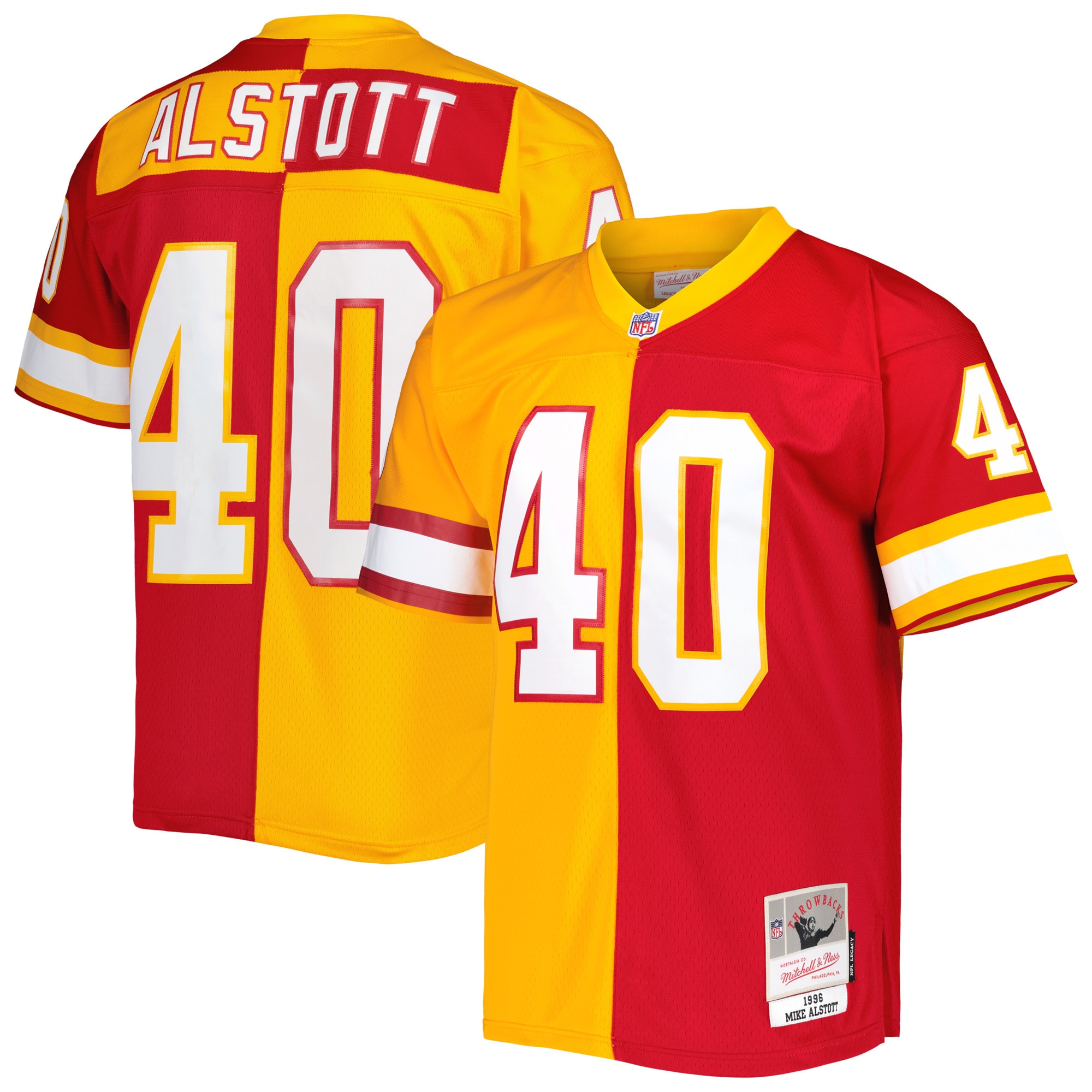 Mike Alstott Tampa Bay Buccaneers 1996 Split Legacy Jersey - Orange/Red