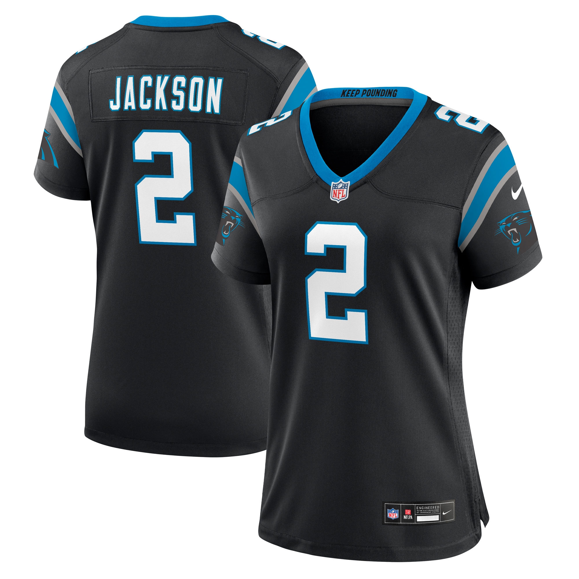 Mike Jackson Carolina Panthers Women's Game Jersey - Black