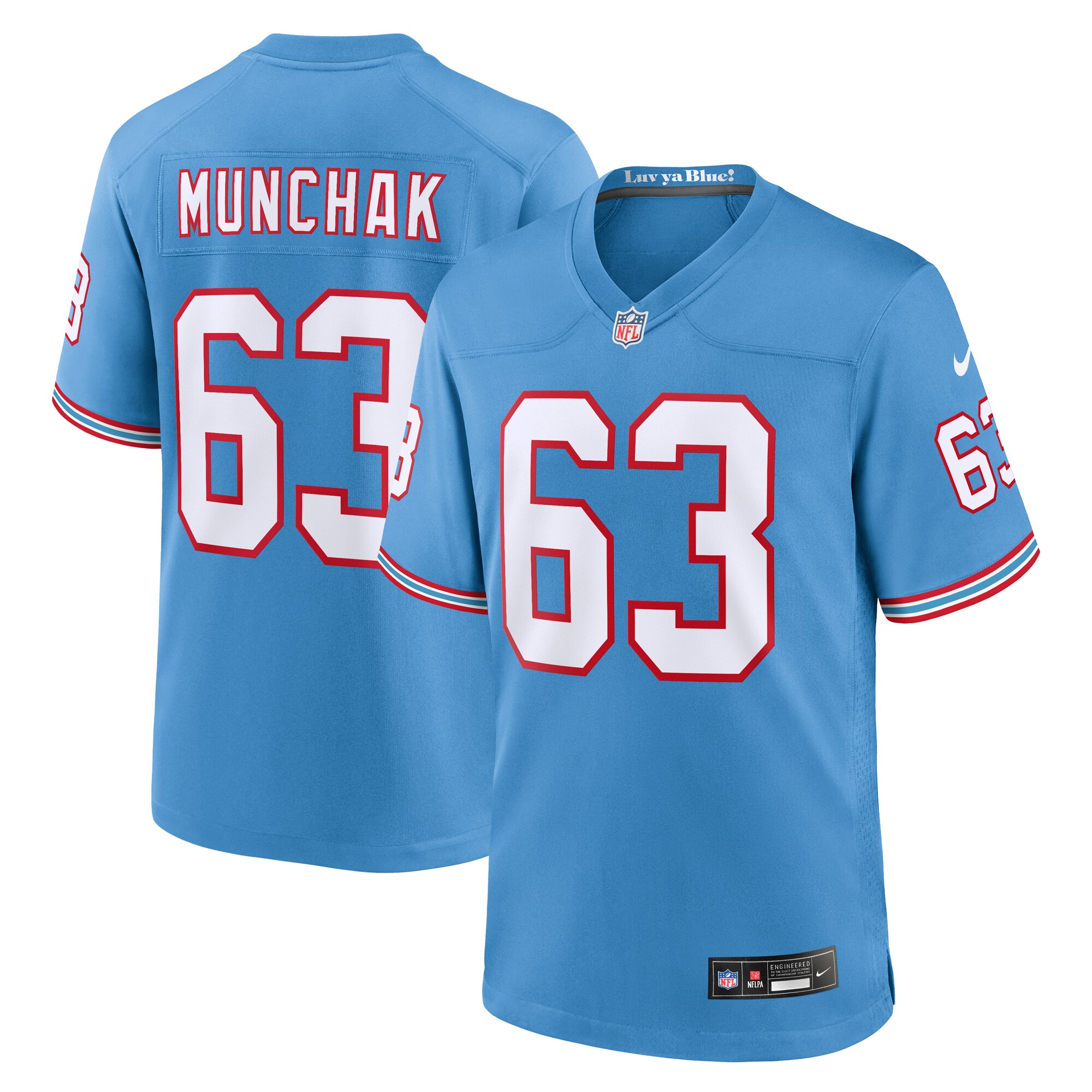 Mike Munchak Tennessee Titans Retired Player Alternate Game Jersey - Light Blue