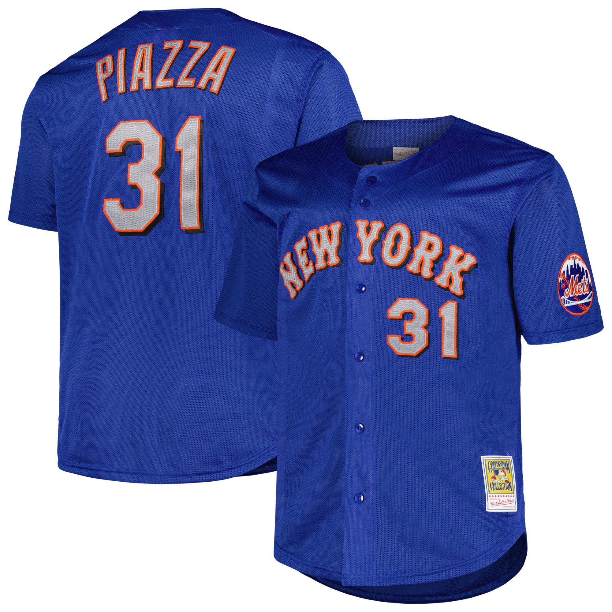 Mike Piazza New York Mets Big & Tall Cooperstown Mesh Batting Practice Jersey