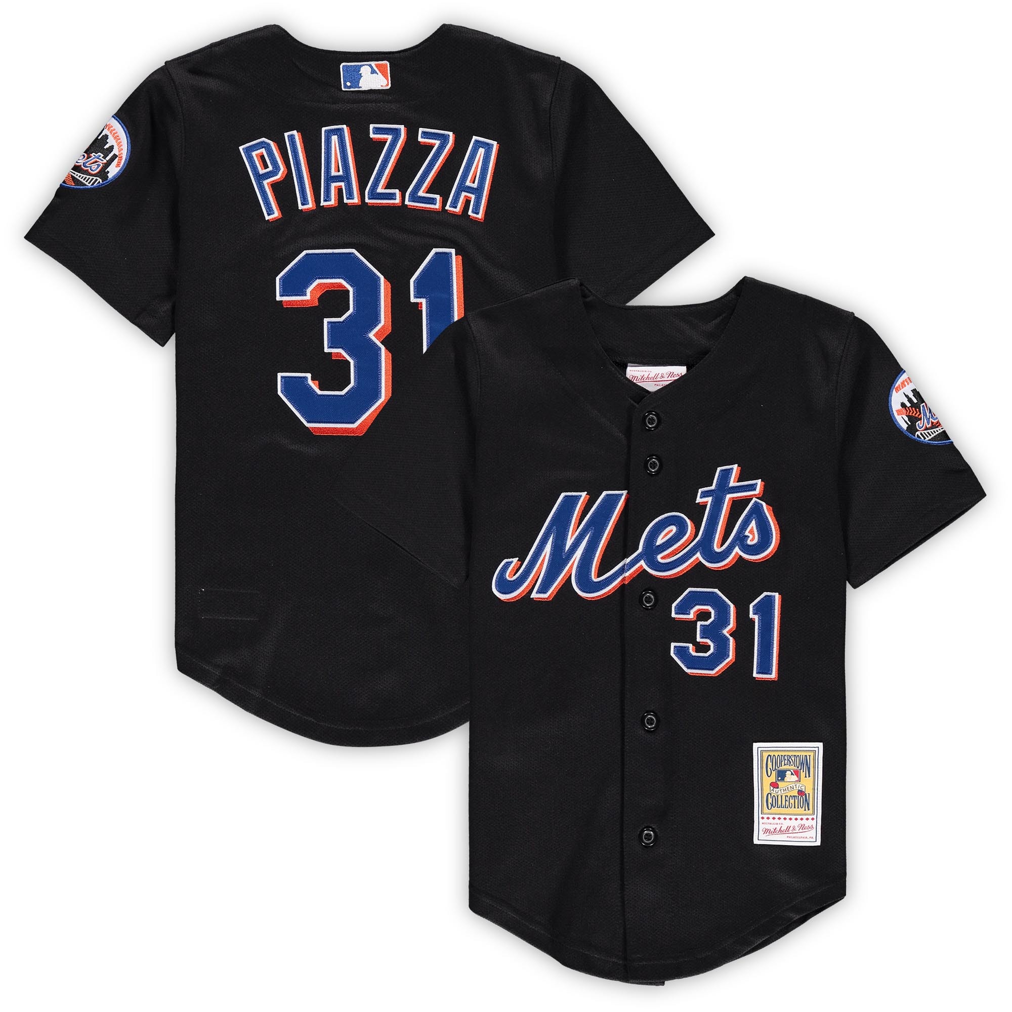 Mike Piazza New York Mets Preschool & Toddler Cooperstown Collection Mesh Jersey - Black