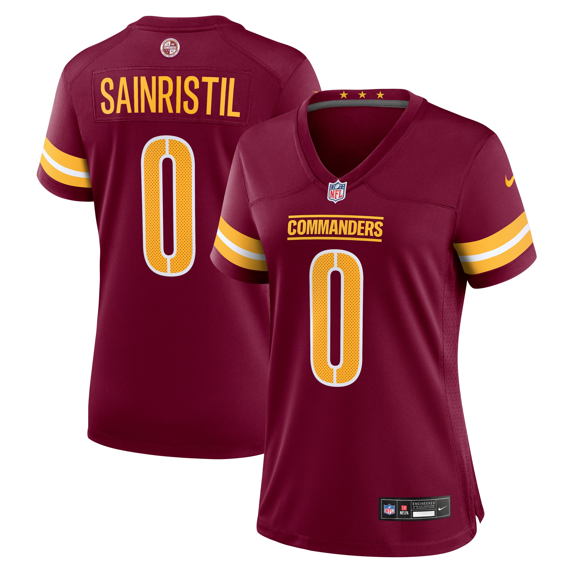 Mike Sainristil Washington Commanders Women's Team Game Jersey - Burgundy
