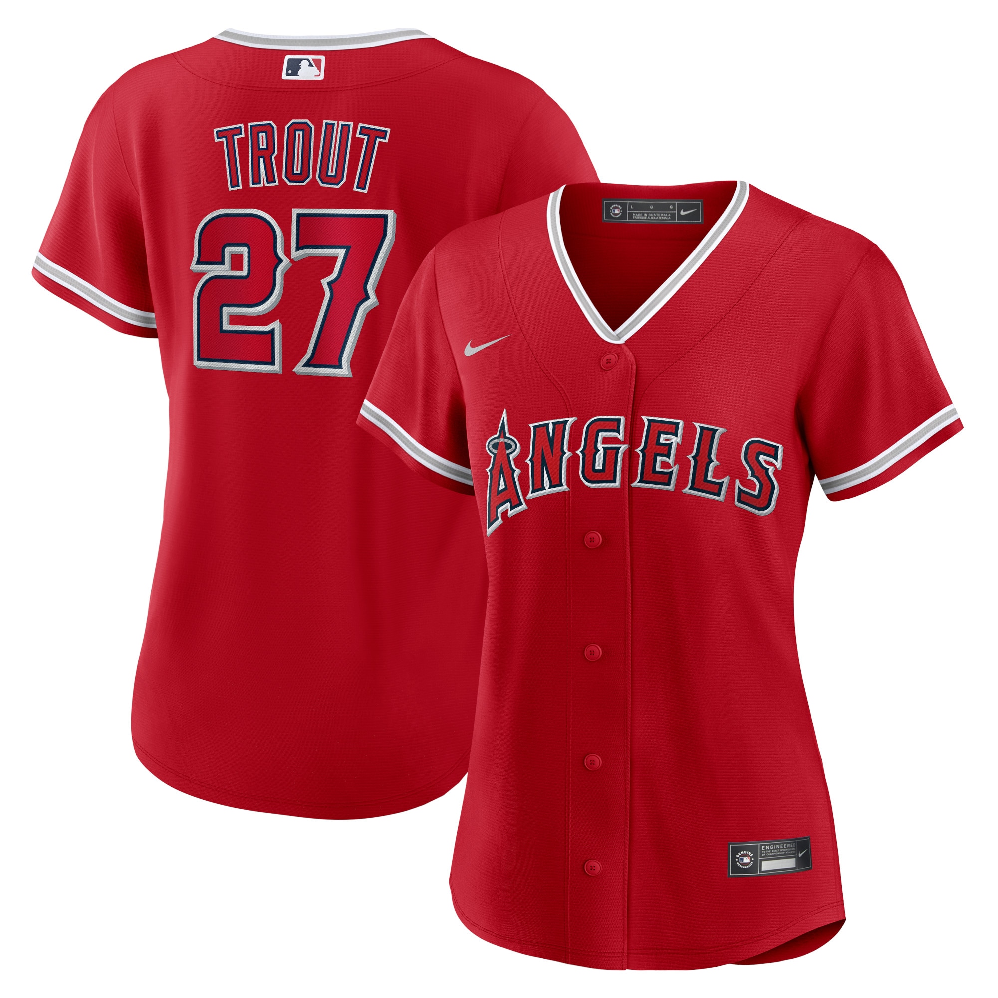Mike Trout Los Angeles Angels Women's Alternate Player Jersey - Red
