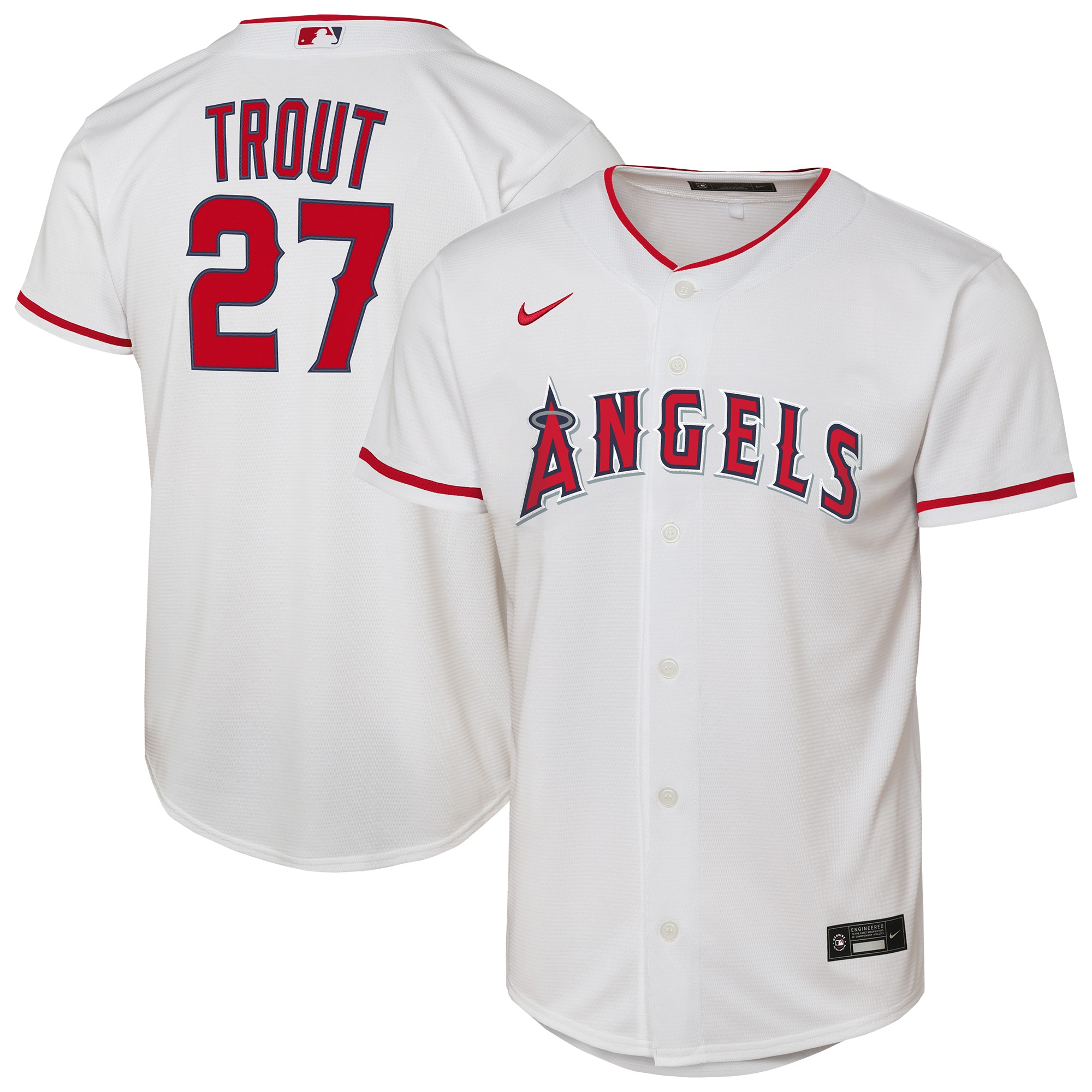 Mike Trout Los Angeles Angels Youth Home Player Jersey - White