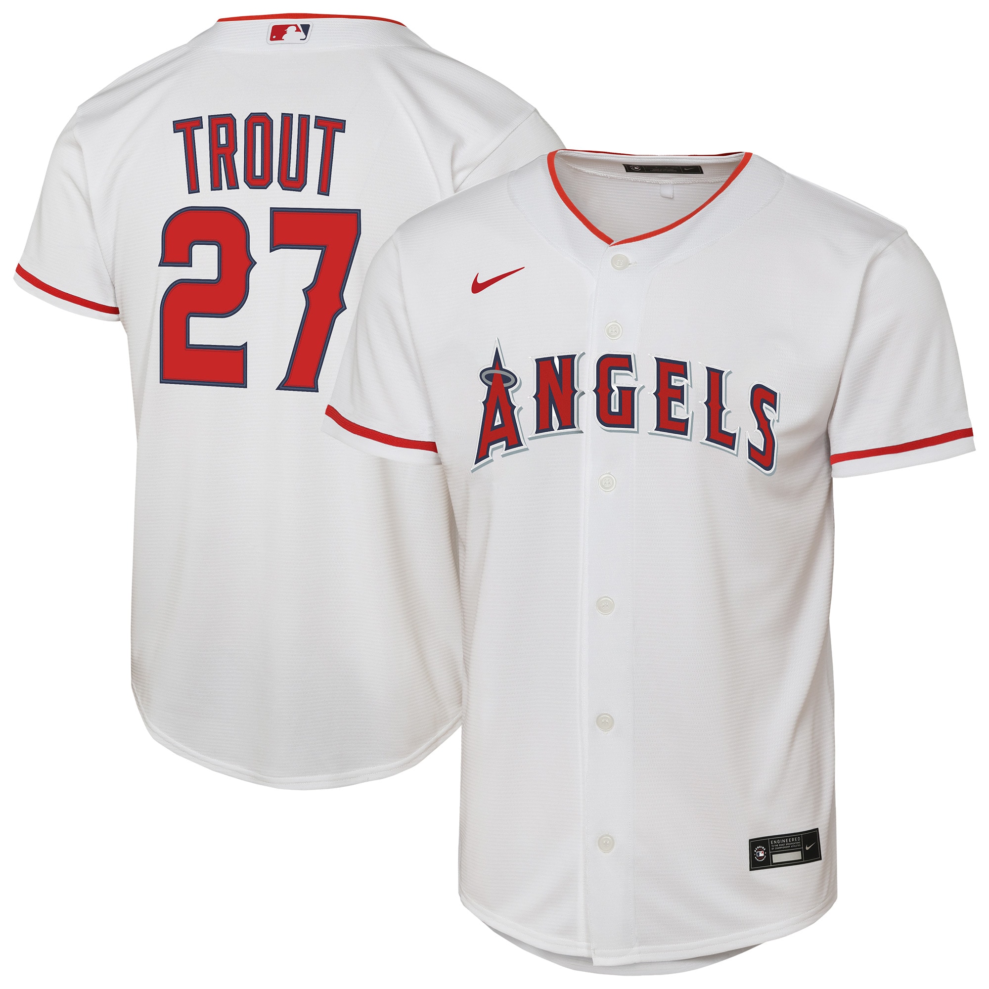 Mike Trout Los Angeles Angels Youth Home Player Jersey - White