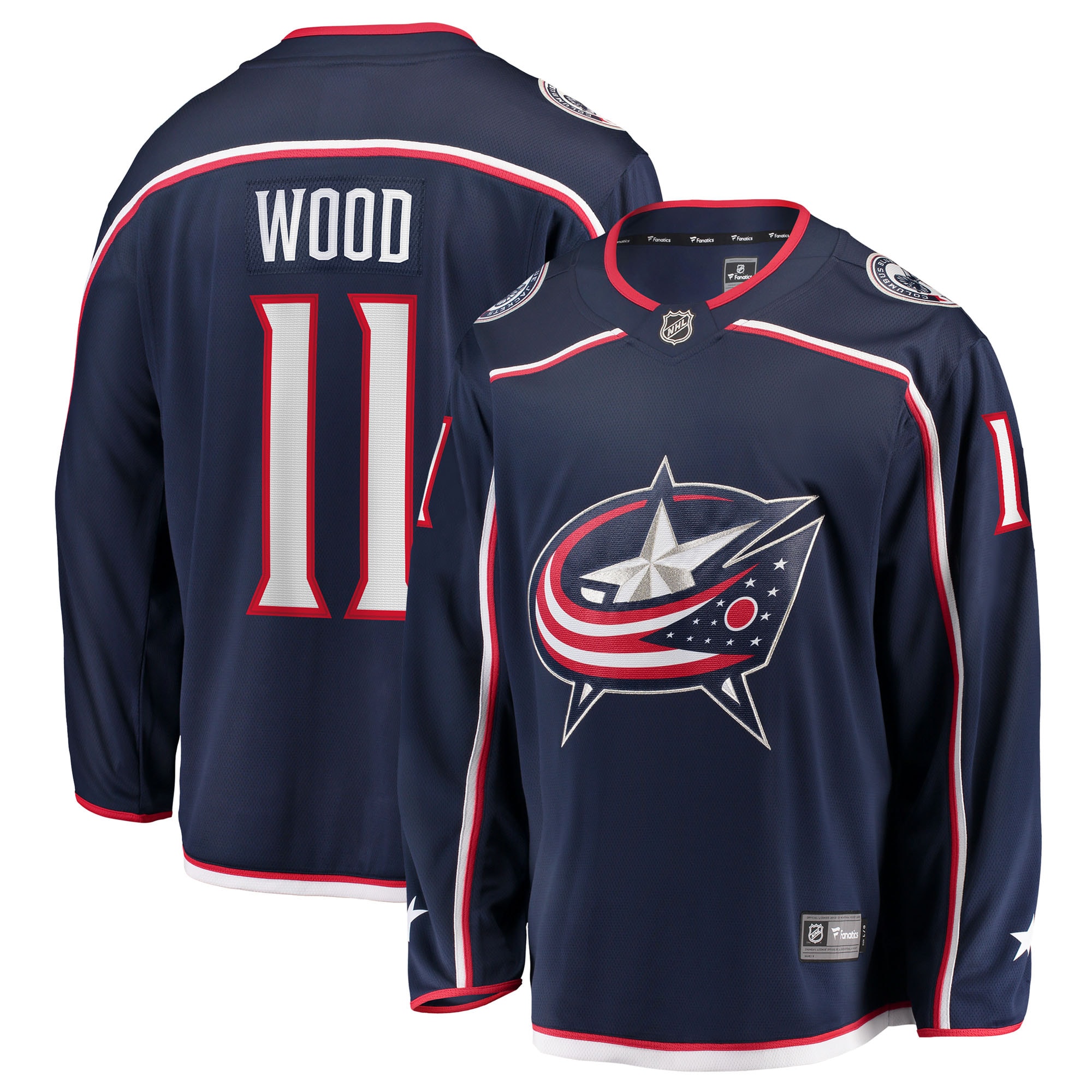 Miles Wood Columbus Blue Jackets Fanatics Home Breakaway Jersey - Navy