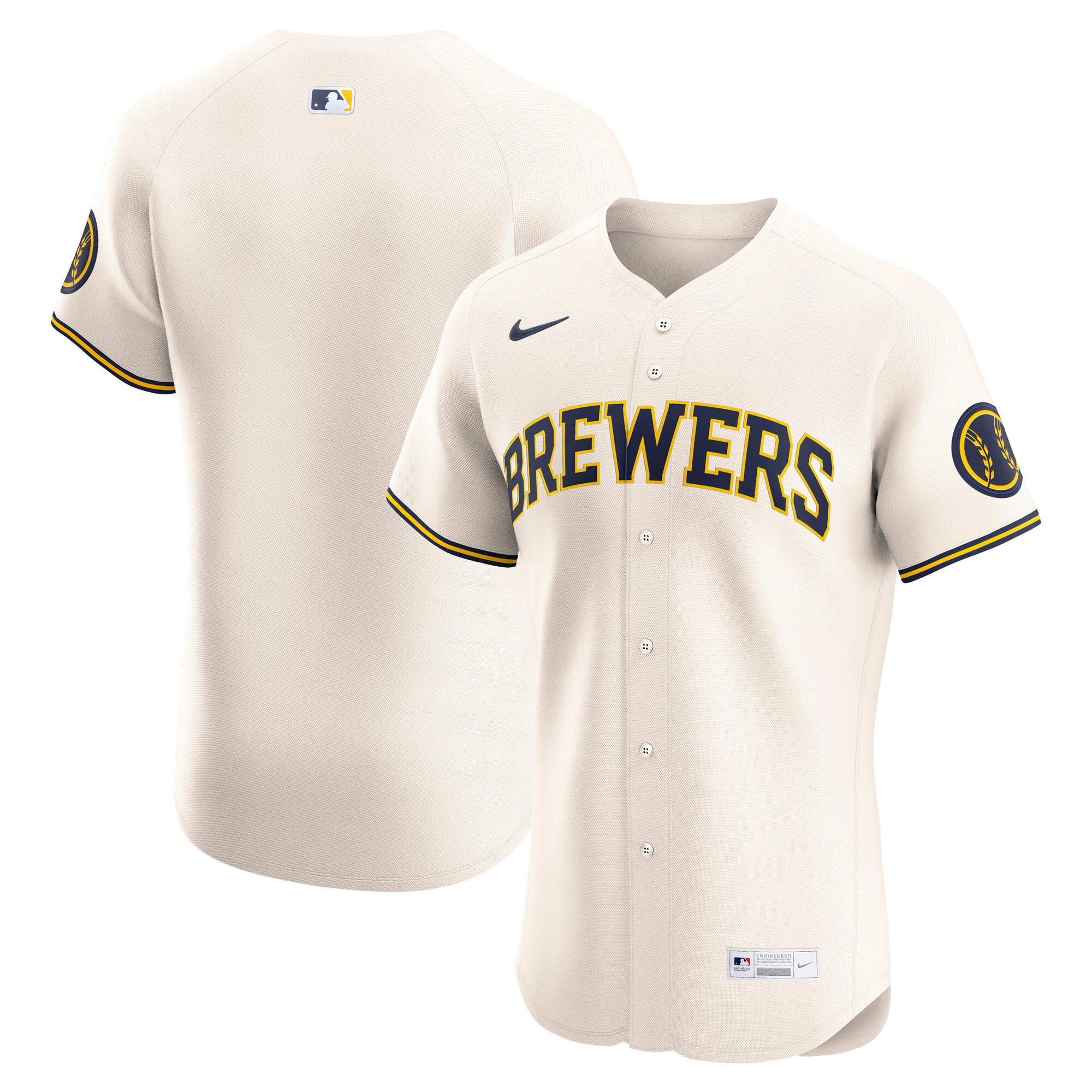 Milwaukee Brewers Home Elite Jersey - Cream