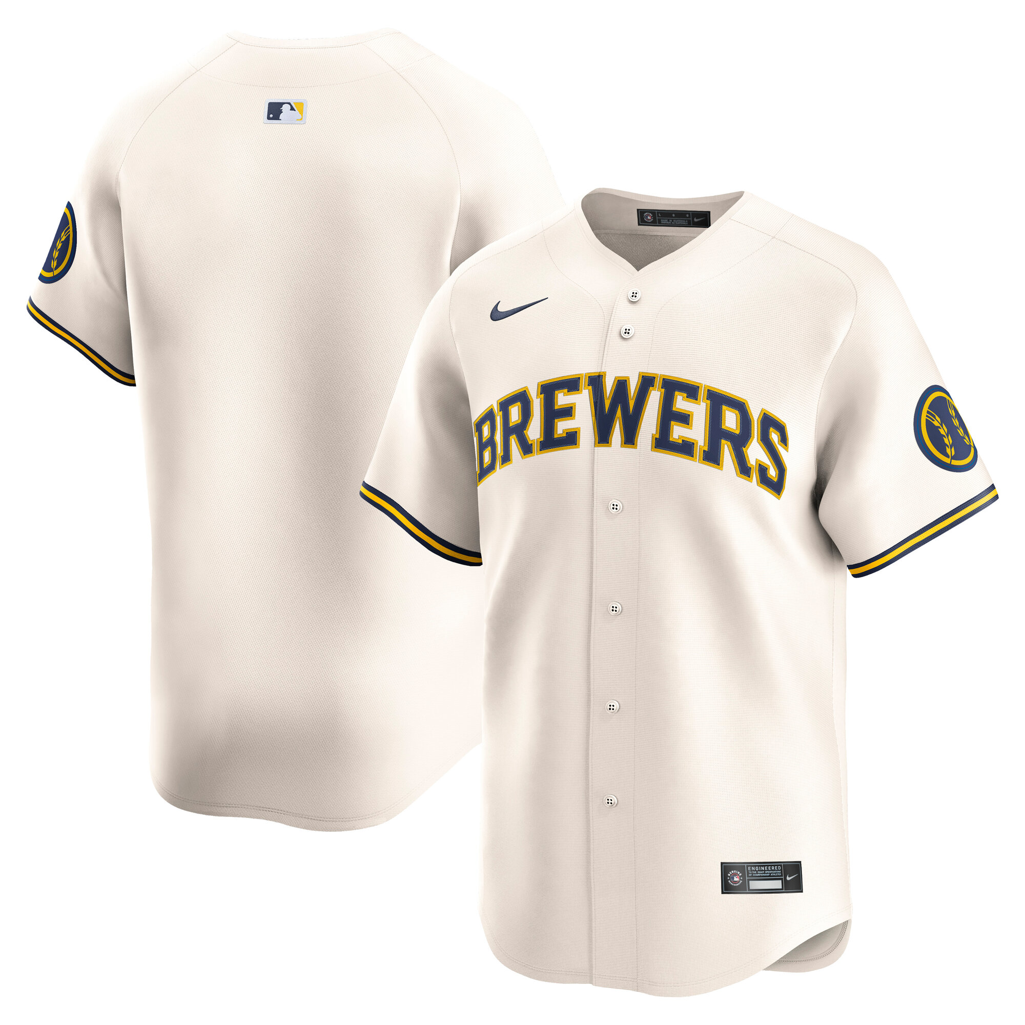 Milwaukee Brewers Home Limited Jersey - Cream