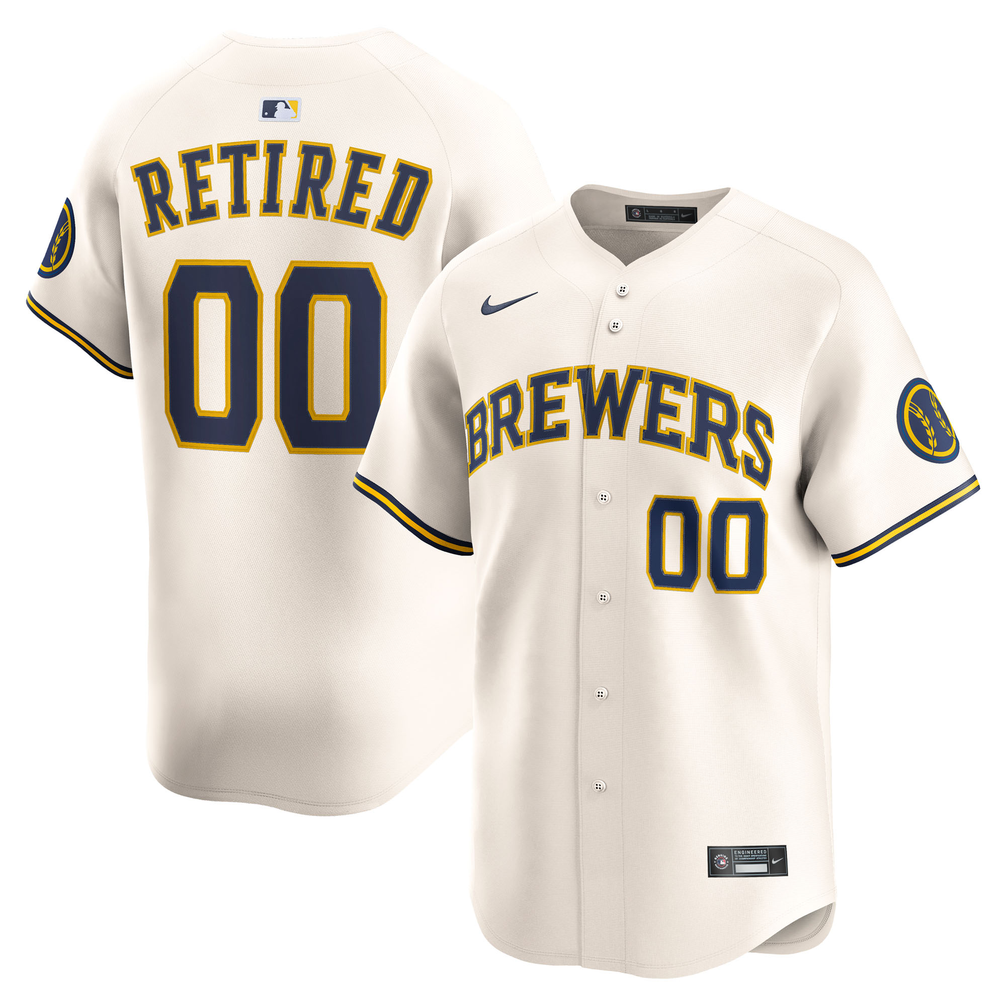Milwaukee Brewers Home Limited Pick-A-Player Retired Roster Jersey - Cream
