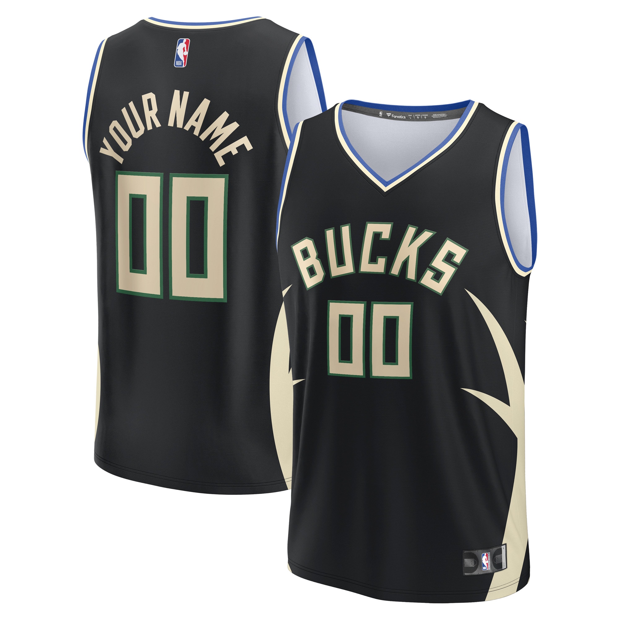 Milwaukee Bucks Fanatics Custom Fast Break Jersey - Statement Edition - Black