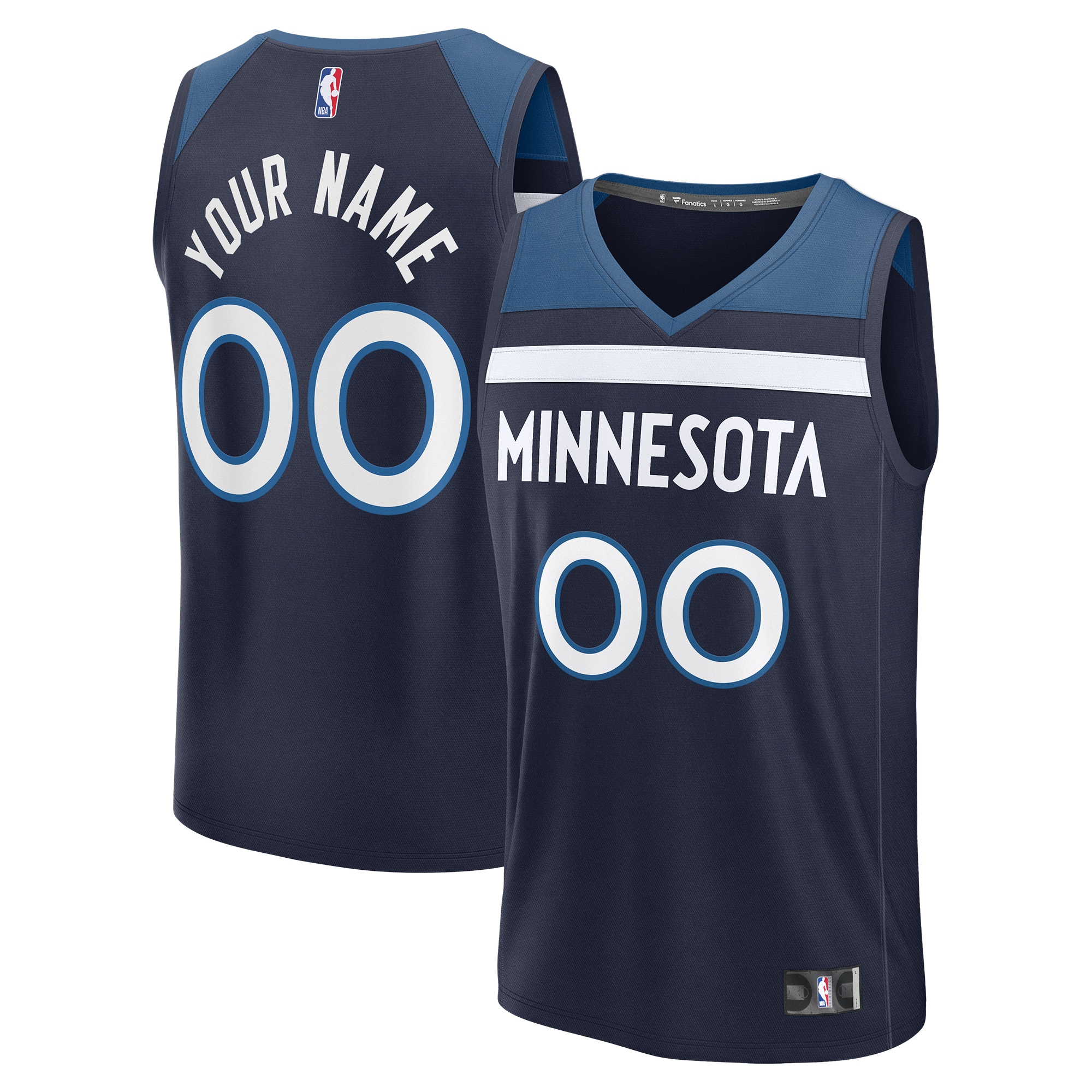 Minnesota Timberwolves Fanatics Fast Break Custom Jersey - Icon Edition - Navy
