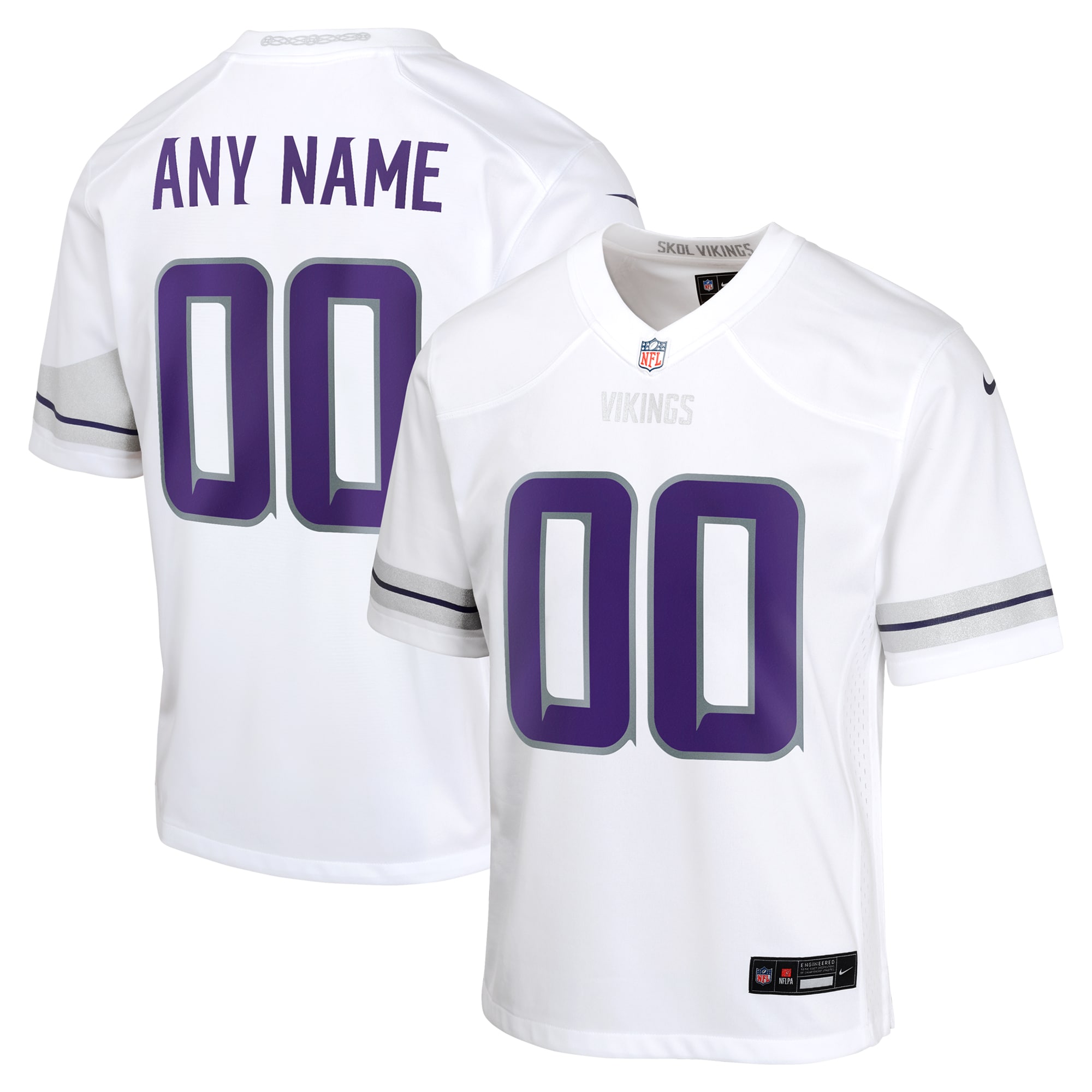 Minnesota Vikings Youth Alternate Custom Game Jersey - White