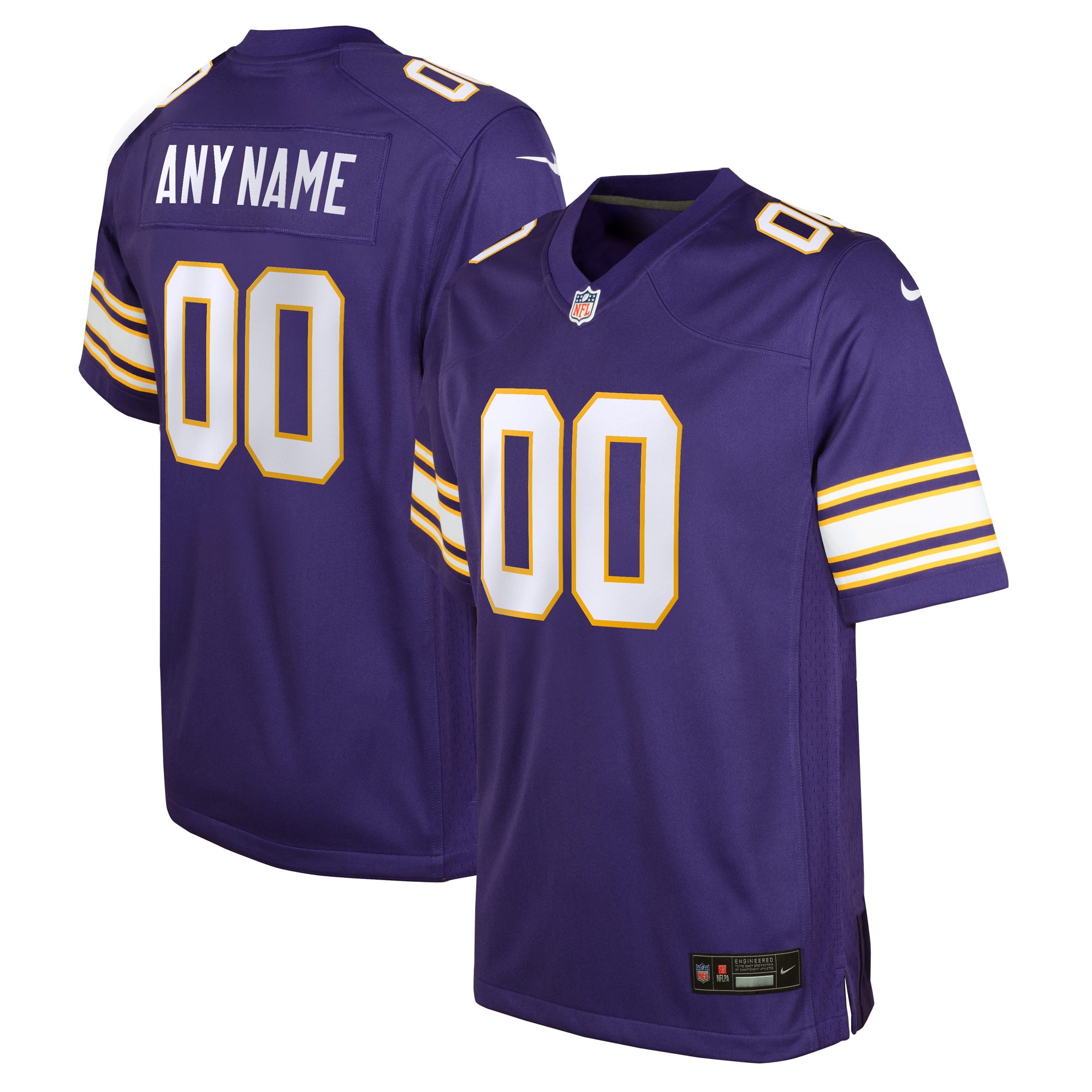 Minnesota Vikings Youth Classic Custom Game Jersey - Purple