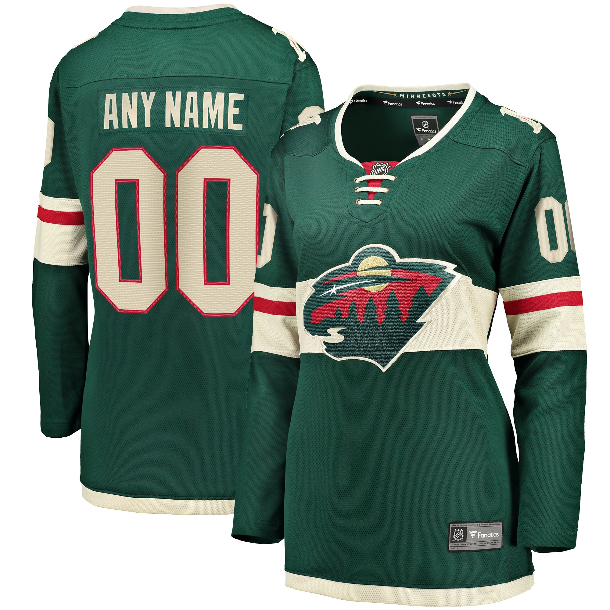 Minnesota Wild Fanatics Women's Home Breakaway Custom Jersey - Green