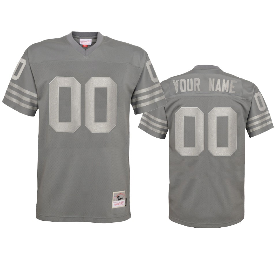 Mitchell & Ness Gray Football Jersey - Personalized