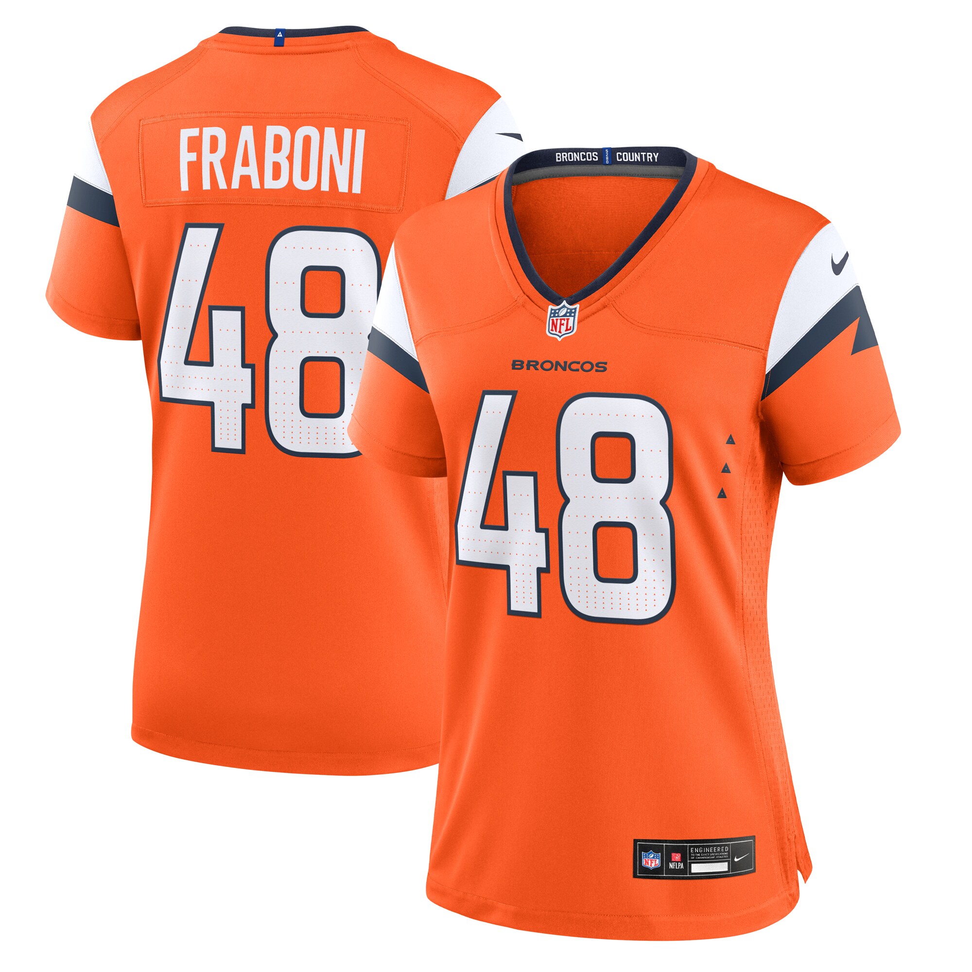 Mitchell Fraboni Denver Broncos Women's Team Game Jersey - Orange