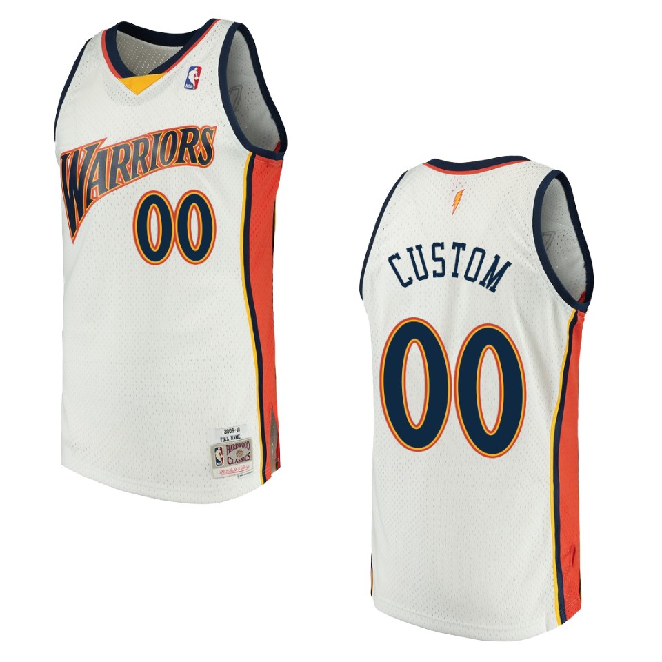 mitchell Warriors White Custom Jersey - Warriors White Custom Jersey