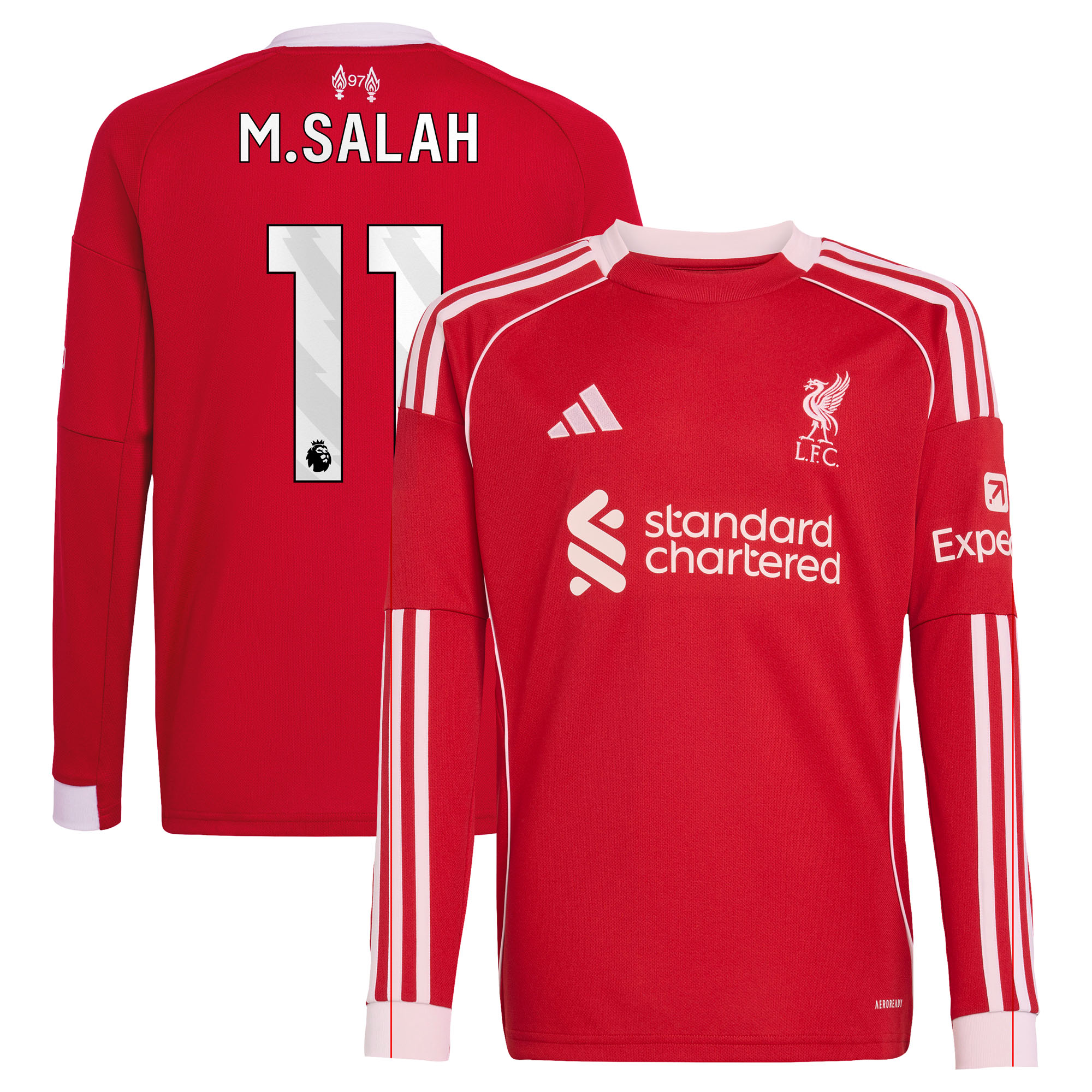 Mohamed Salah Liverpool Youth 2025/26 Home Long Sleeve Jersey - Red