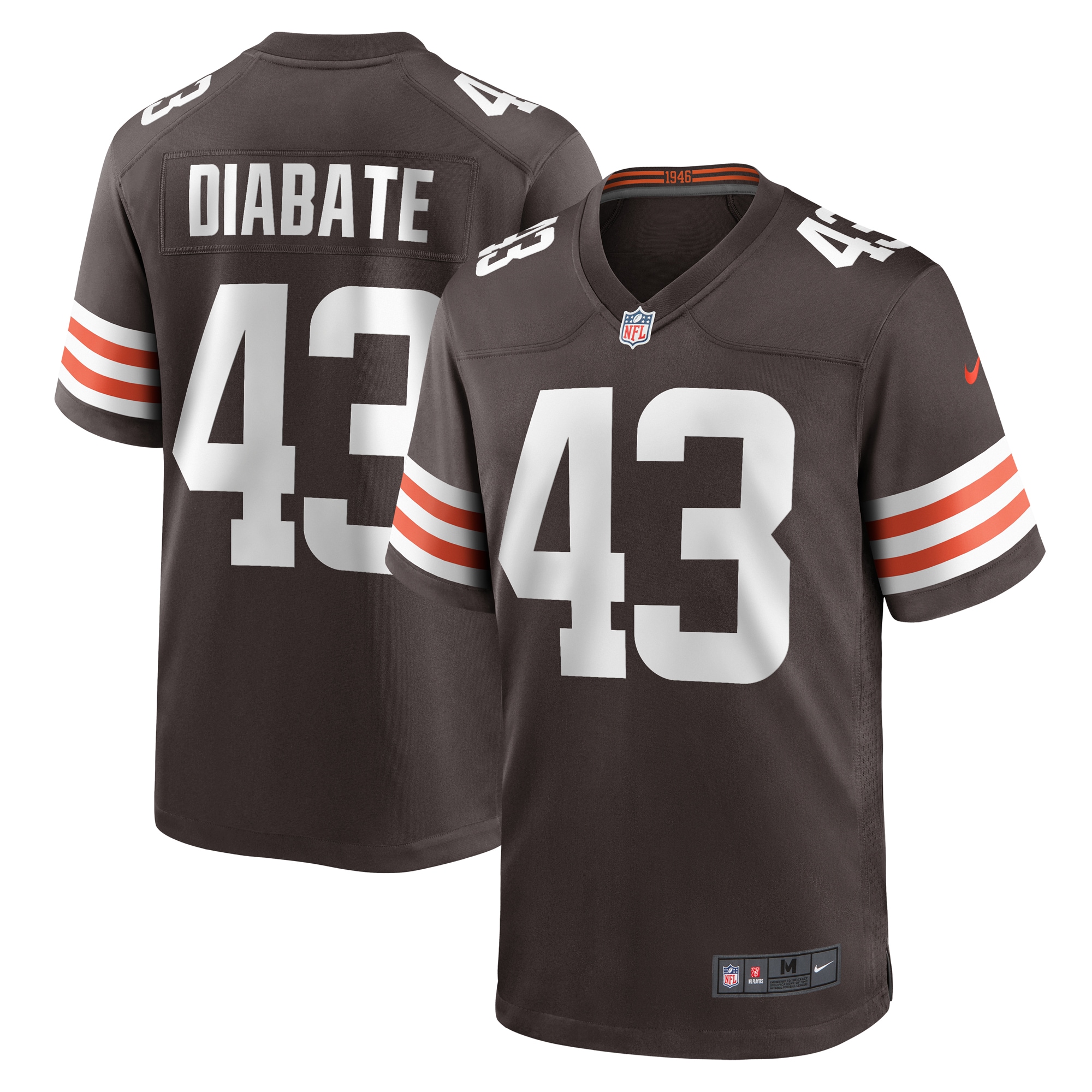 Mohamoud Diabate Cleveland Browns Team Game Jersey - Brown