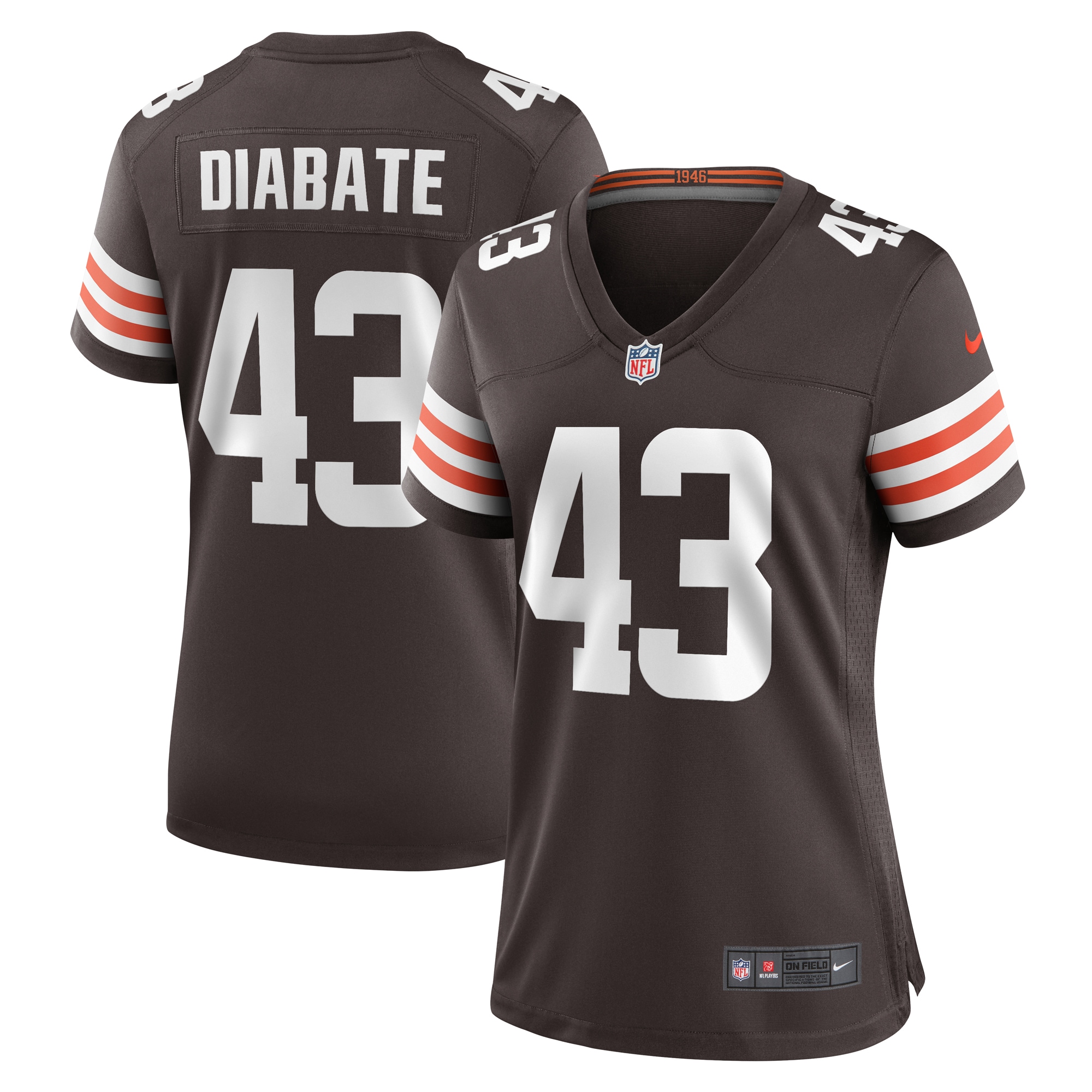 Mohamoud Diabate Cleveland Browns Women's Team Game Jersey - Brown