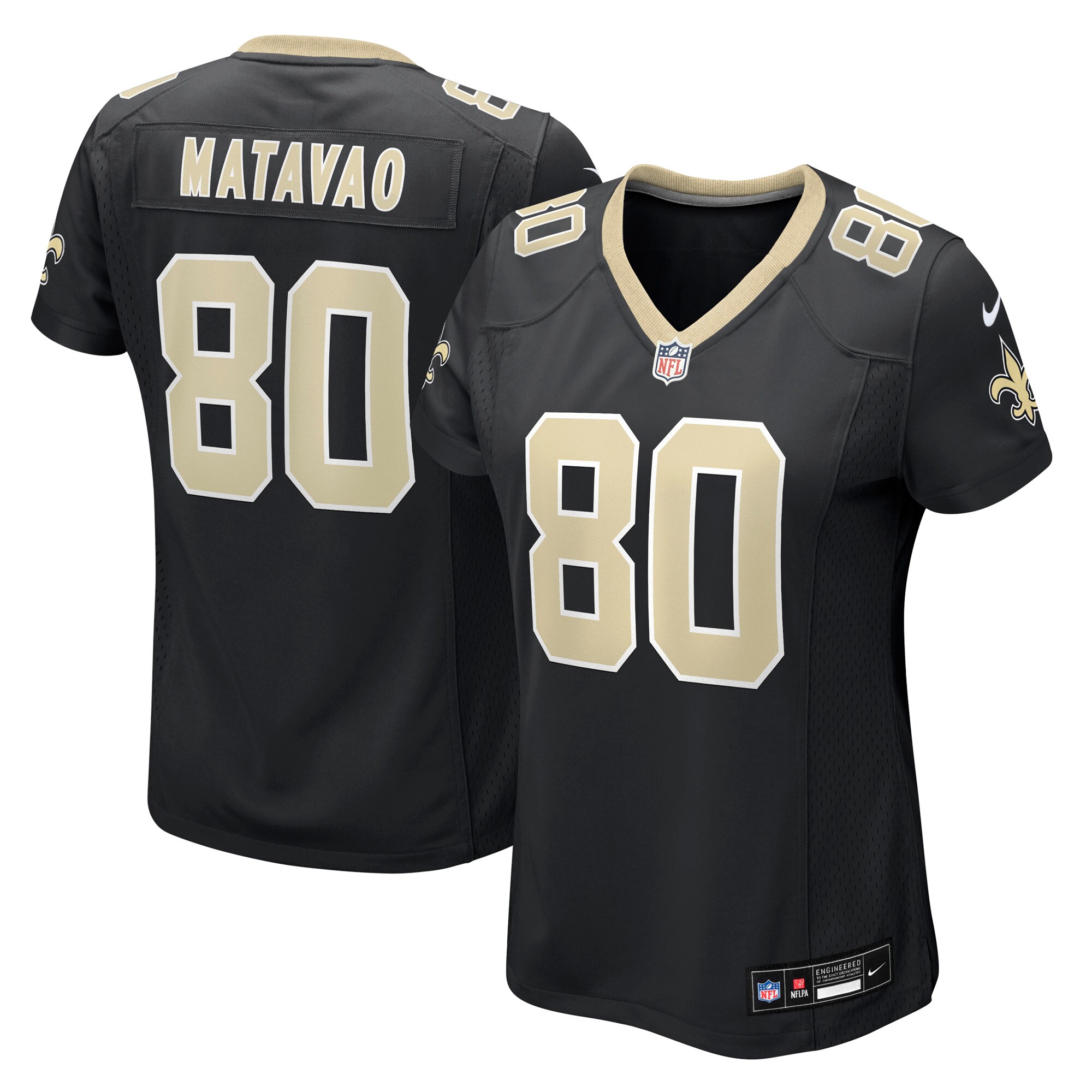 Moliki Matavao New Orleans Saints Women's Team Game Jersey - Black