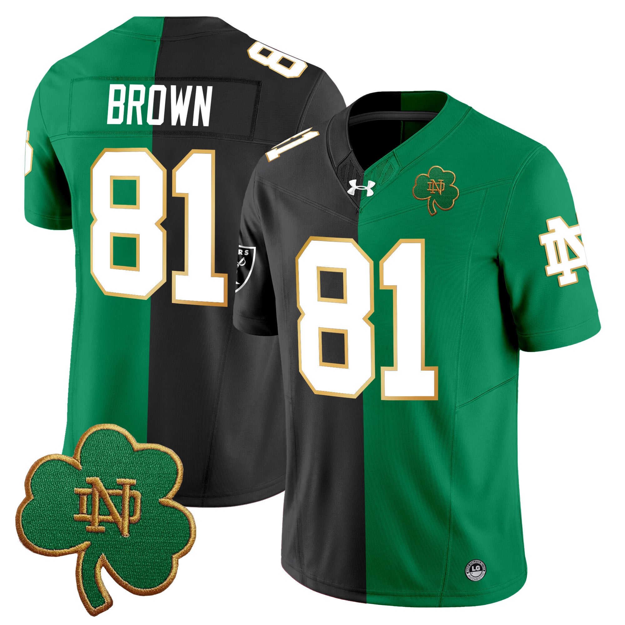 Alternative view of Montana #3 Split Jersey - Notre Dame/49ers Montana #3 - Split Jersey
