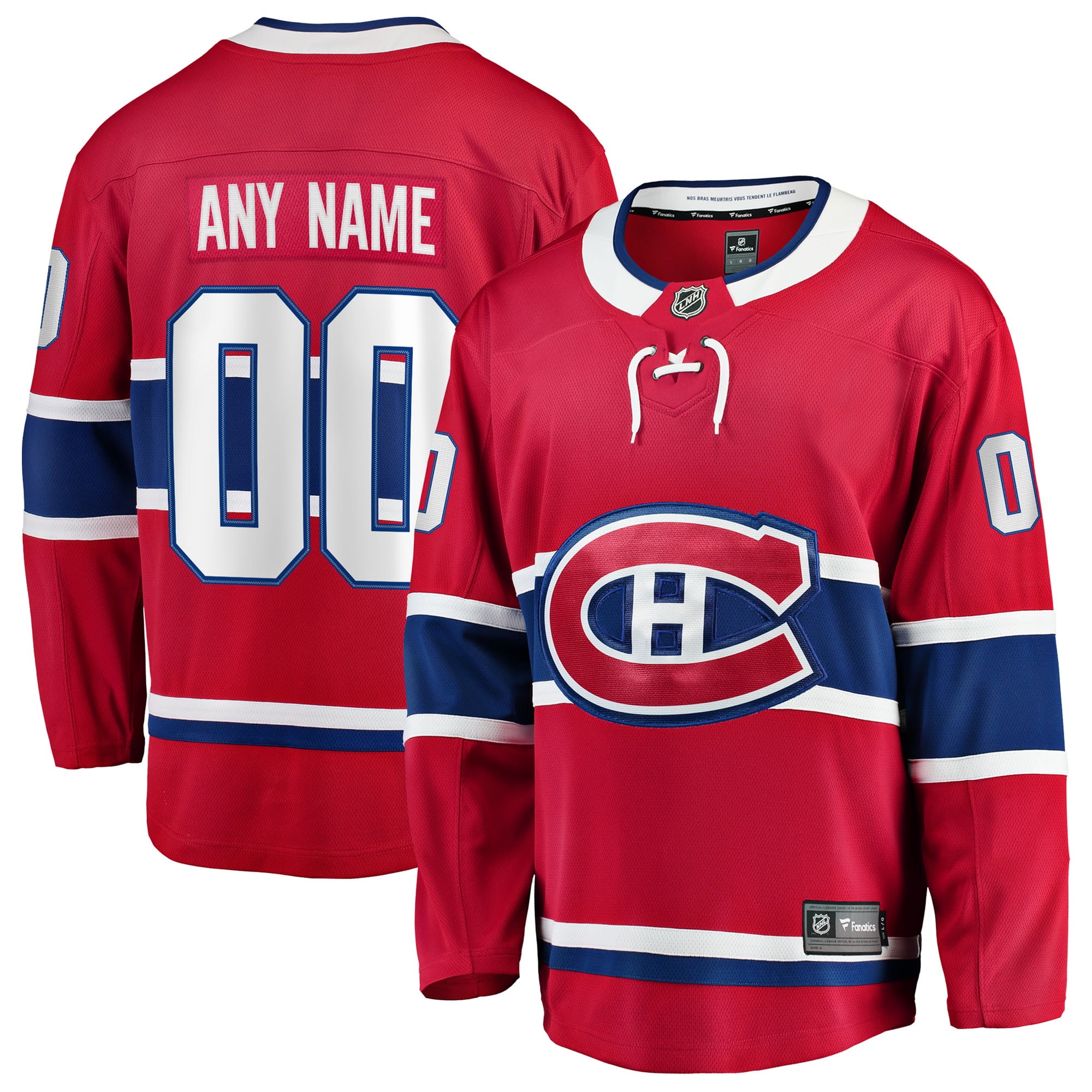 Montreal Canadiens Fanatics Home Breakaway Custom Jersey - Red